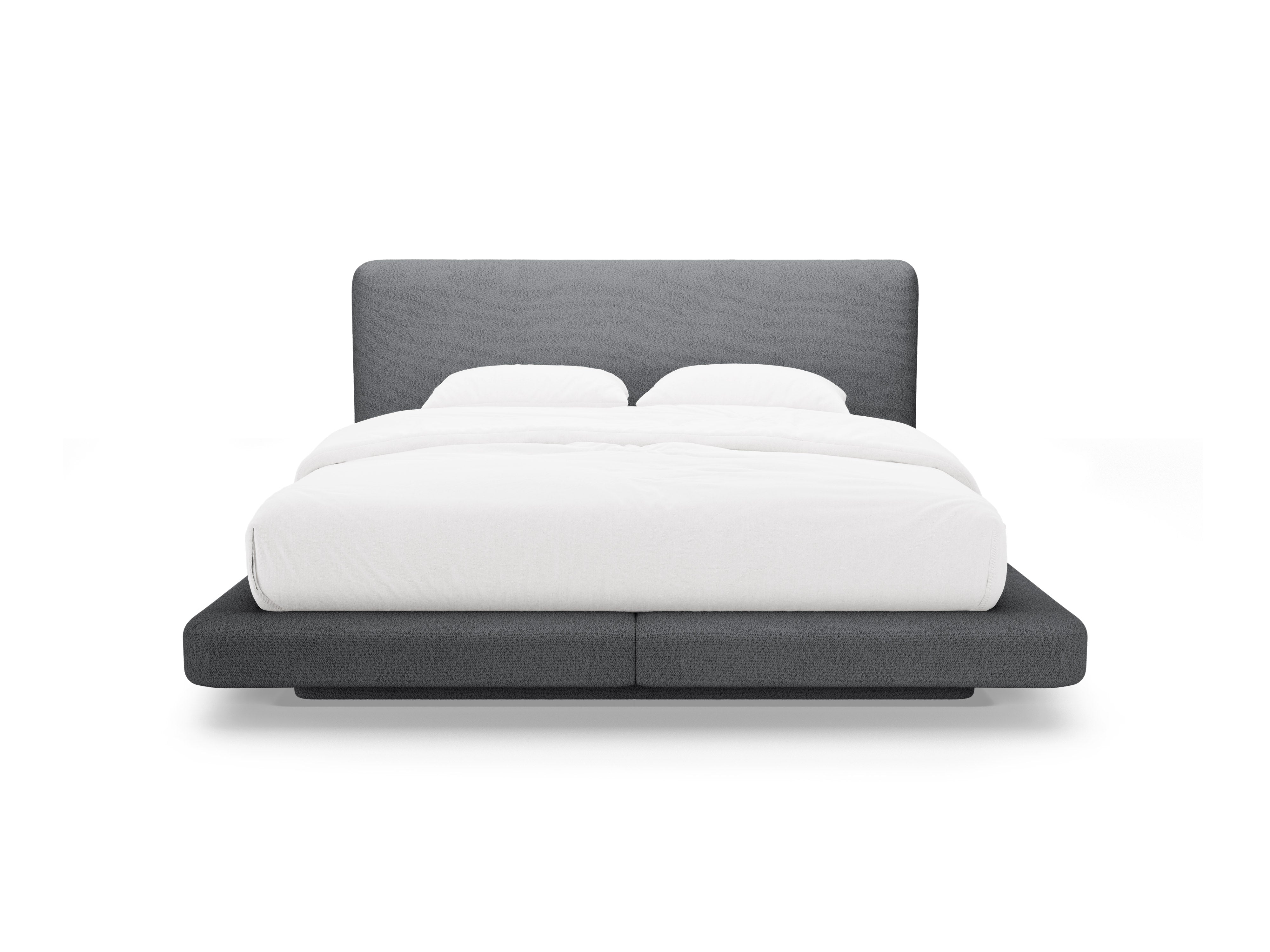 Bett LINEA dunkelgrau Boucle