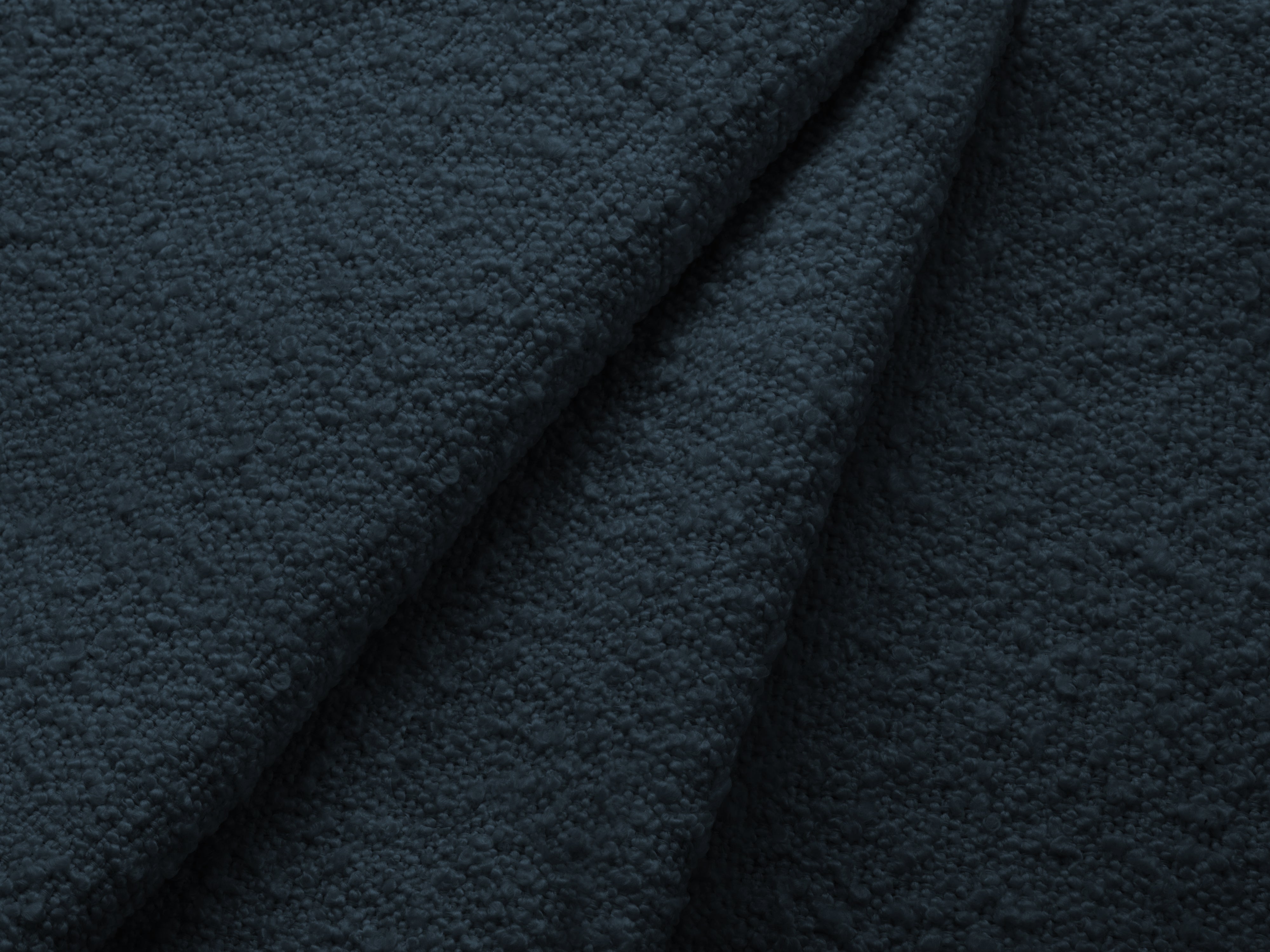 Bett mit Bettkasten LUPINE dunkelblau Boucle