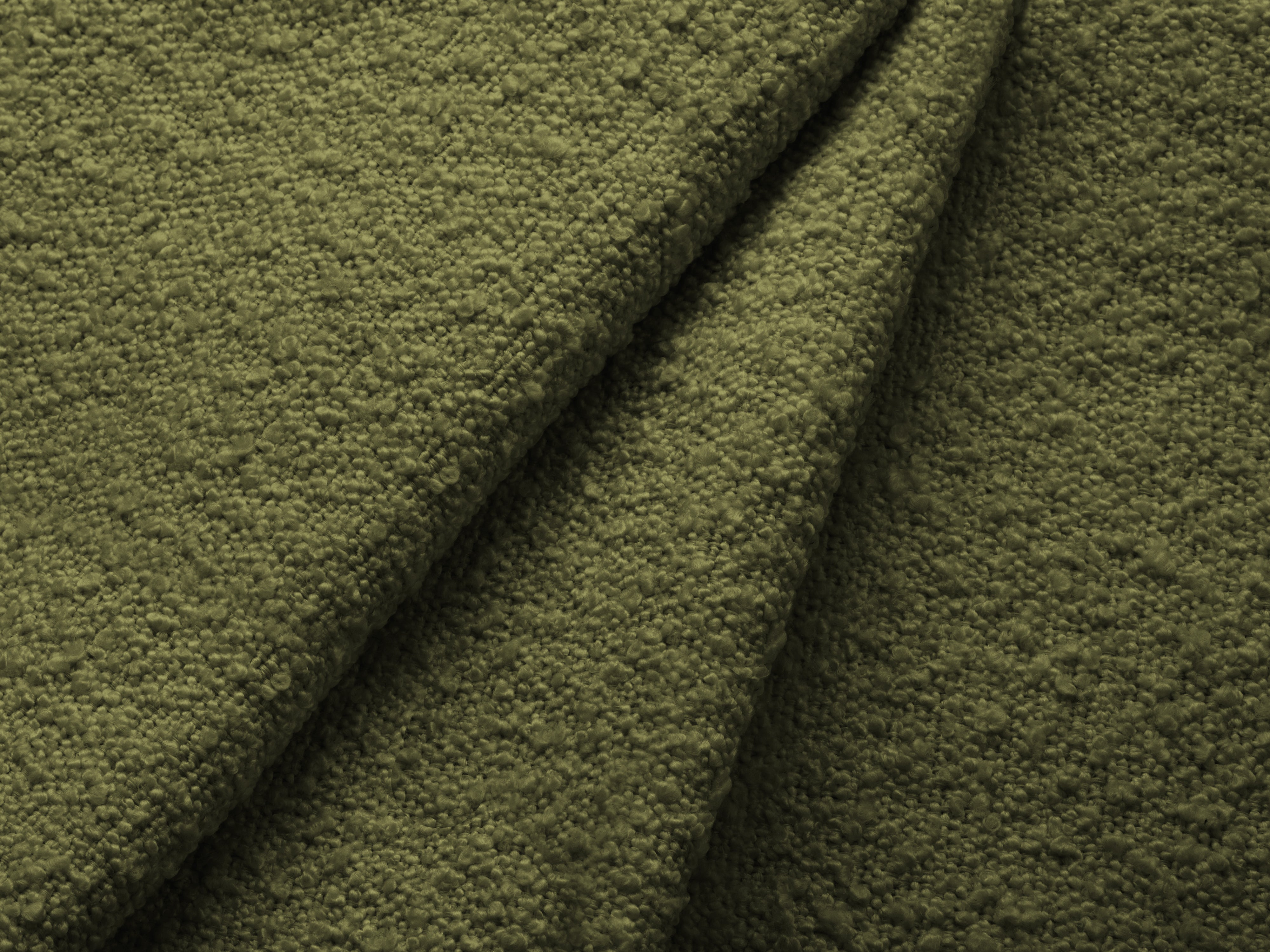 Bett mit Bettkasten LUPINE olivgrün Boucle