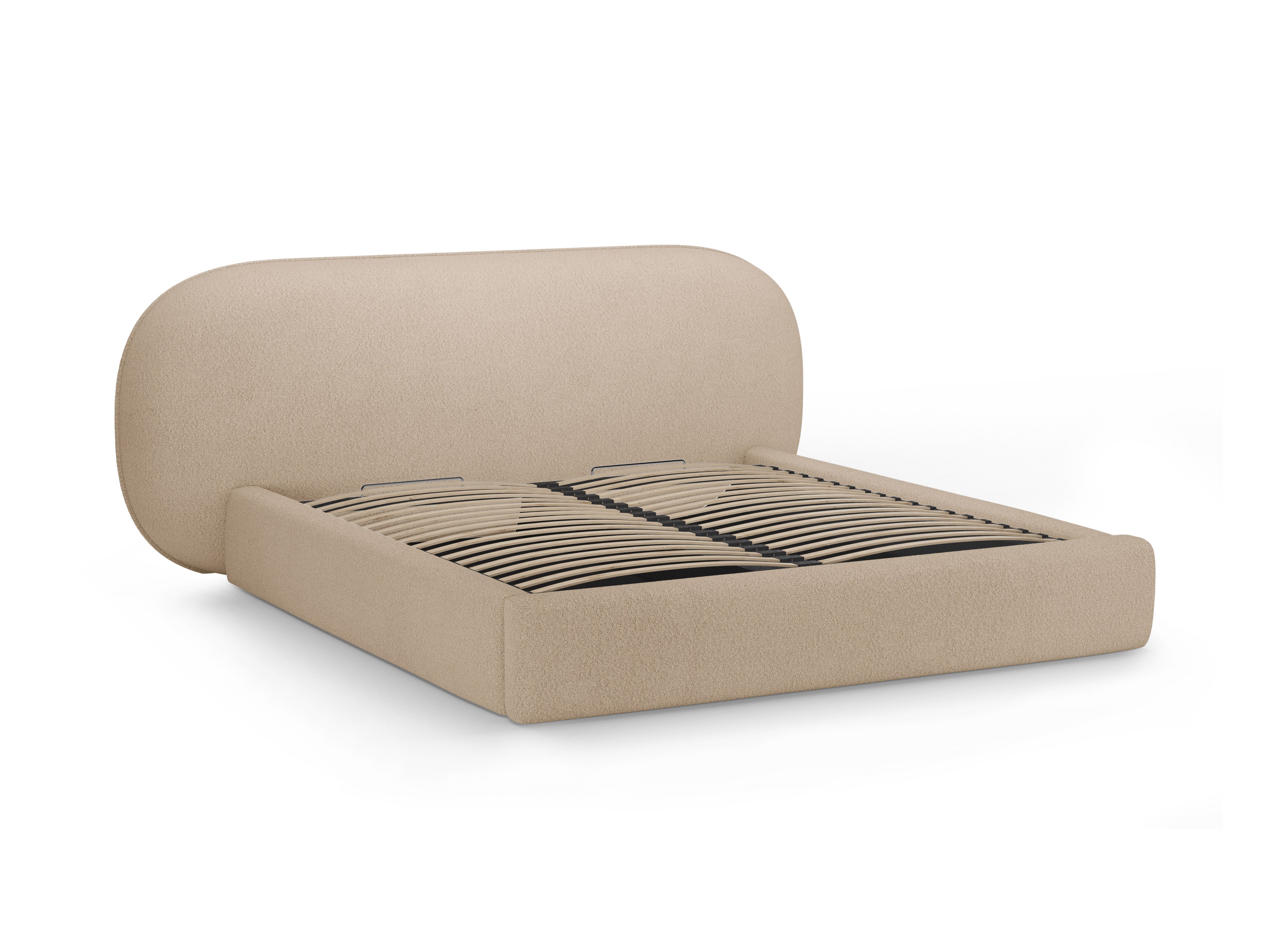 Bett OVALO beige Boucle