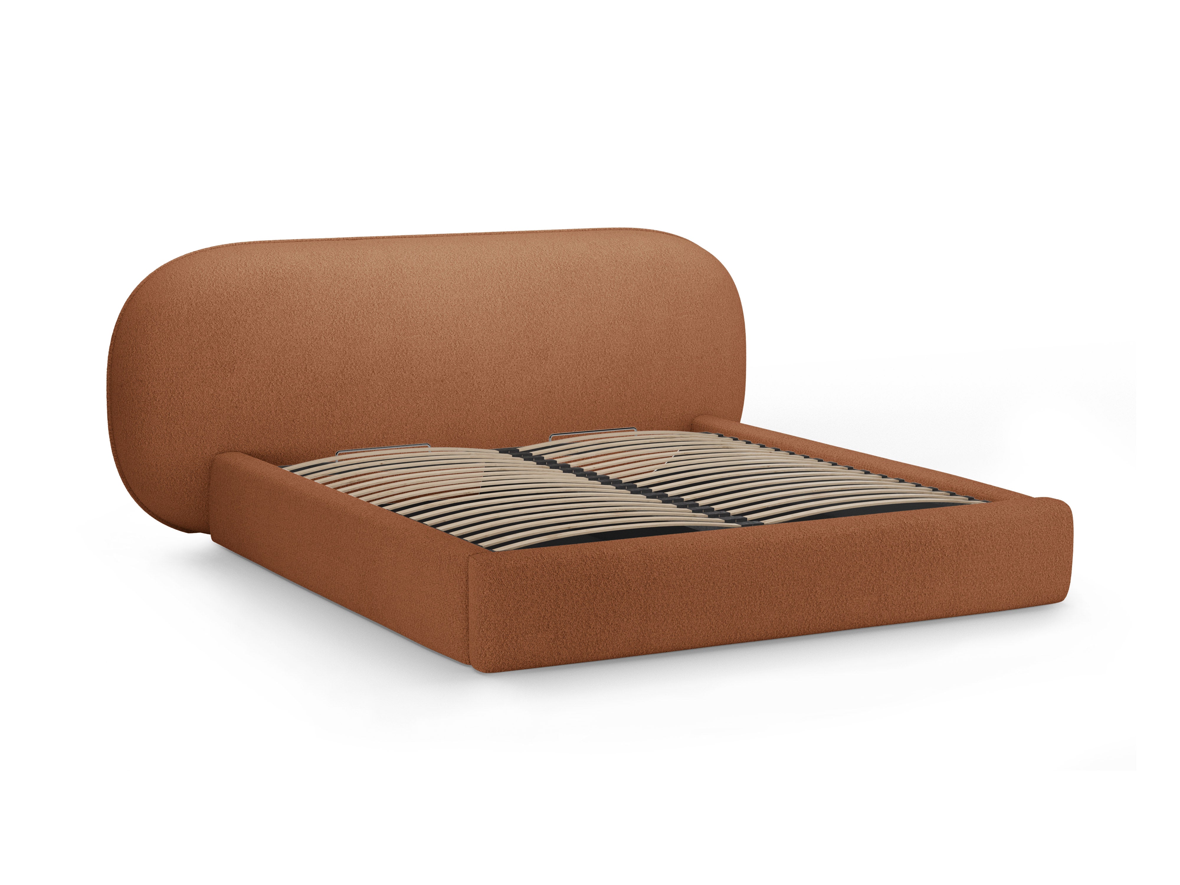 Bett OVALO terrakotta Boucle