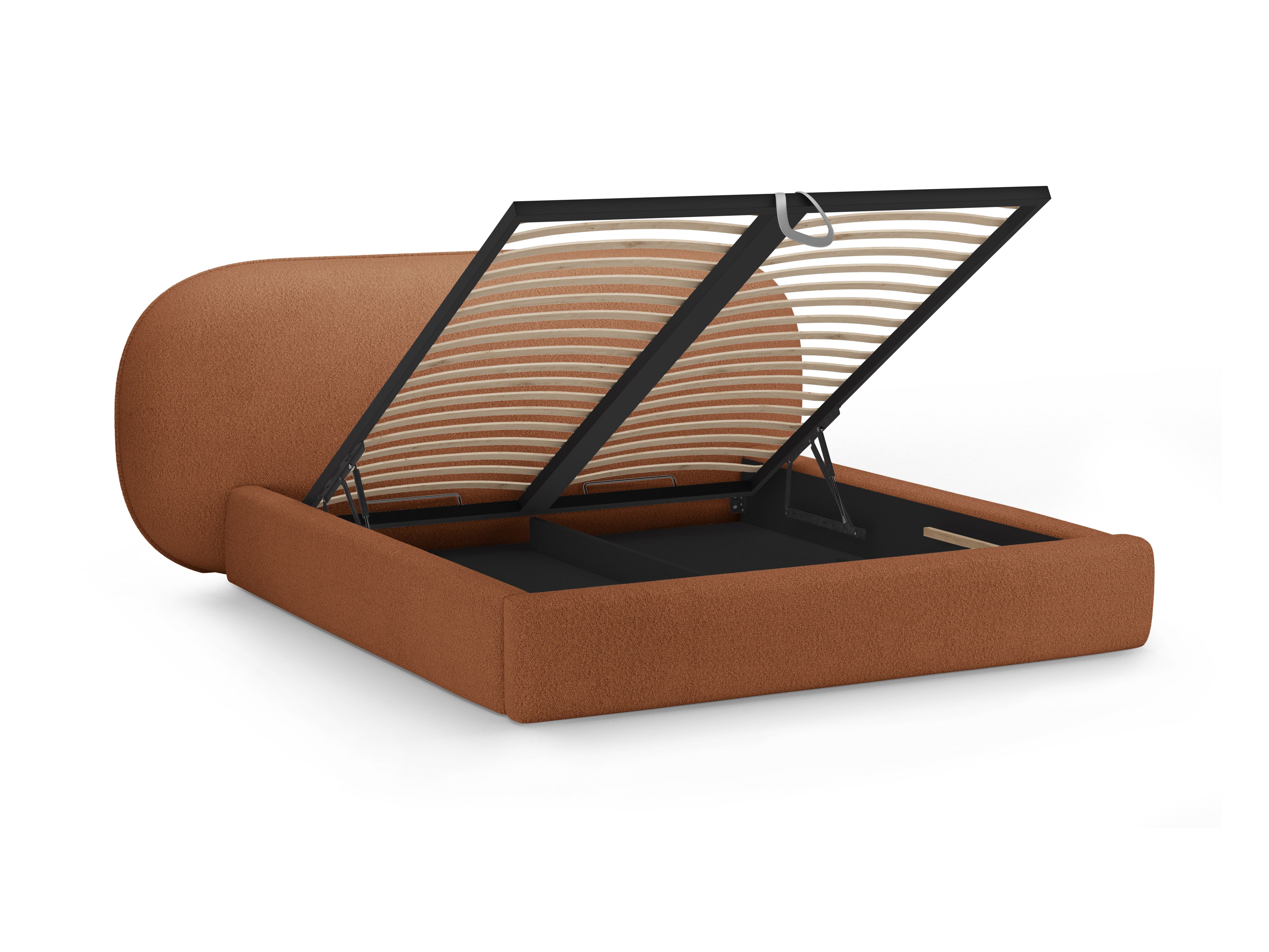 Bett OVALO terrakotta Boucle