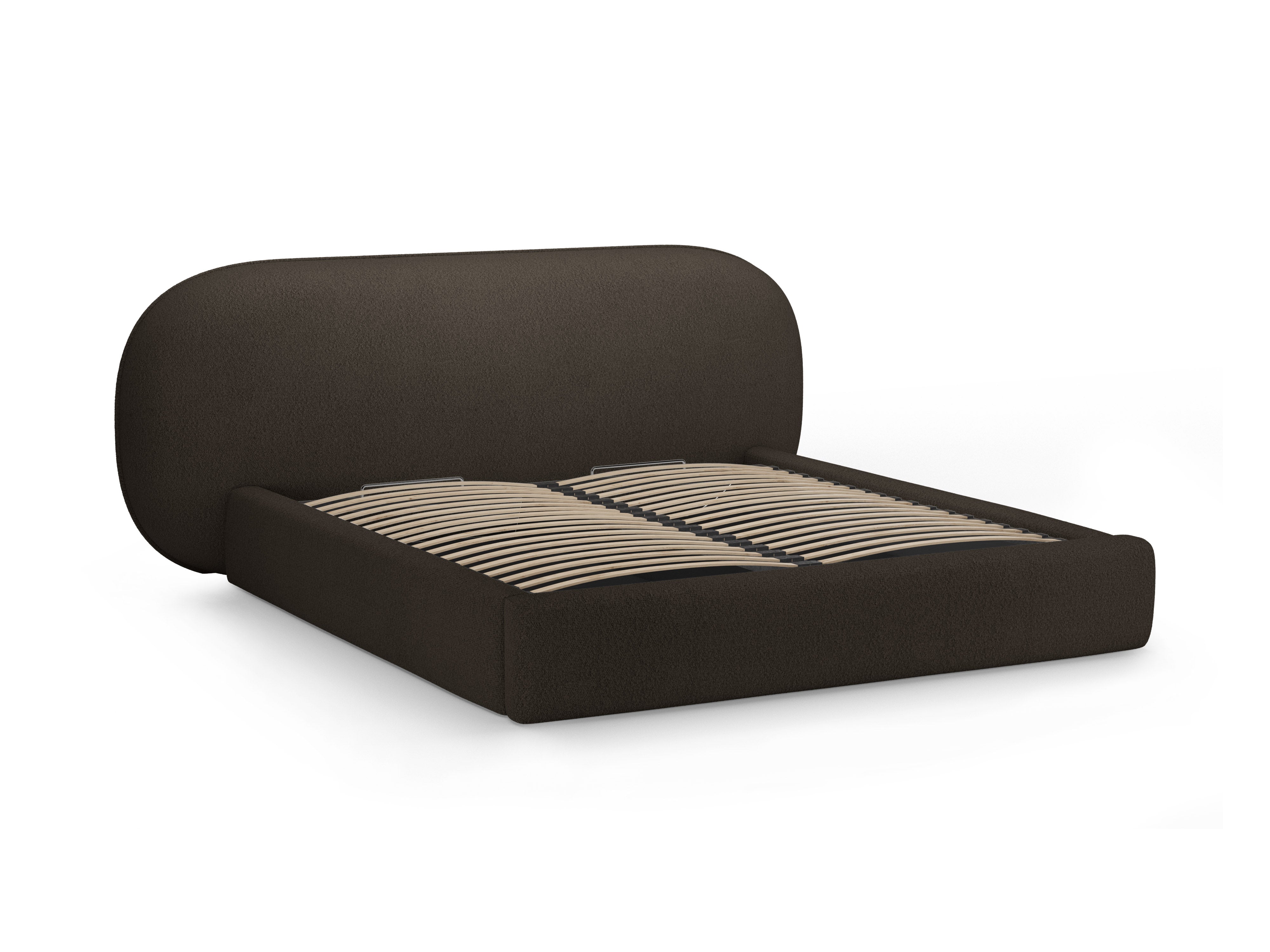 OVALO Bed in Brown Boucle