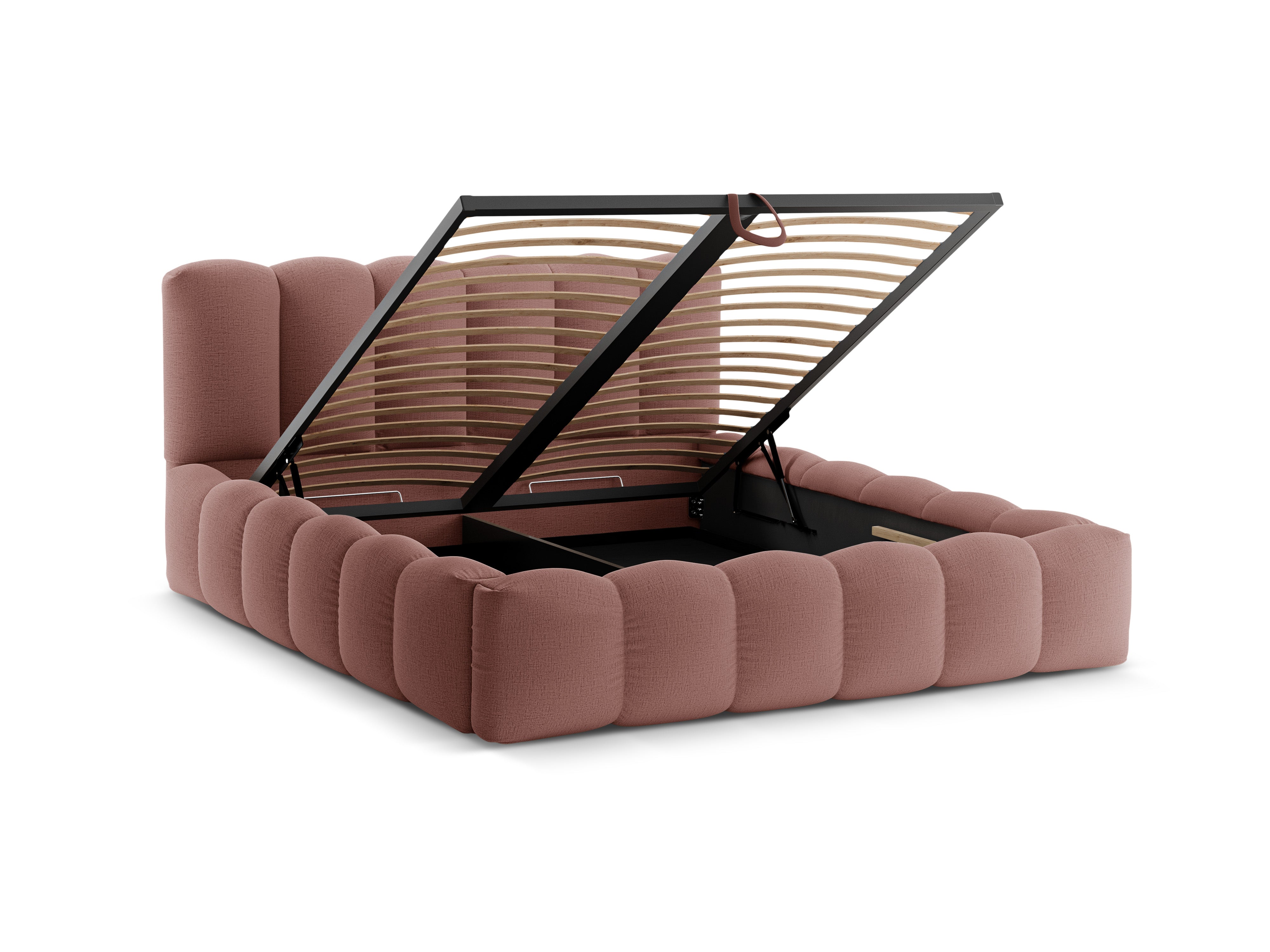 Bett mit Bettkasten LUPINE dunkelrosa