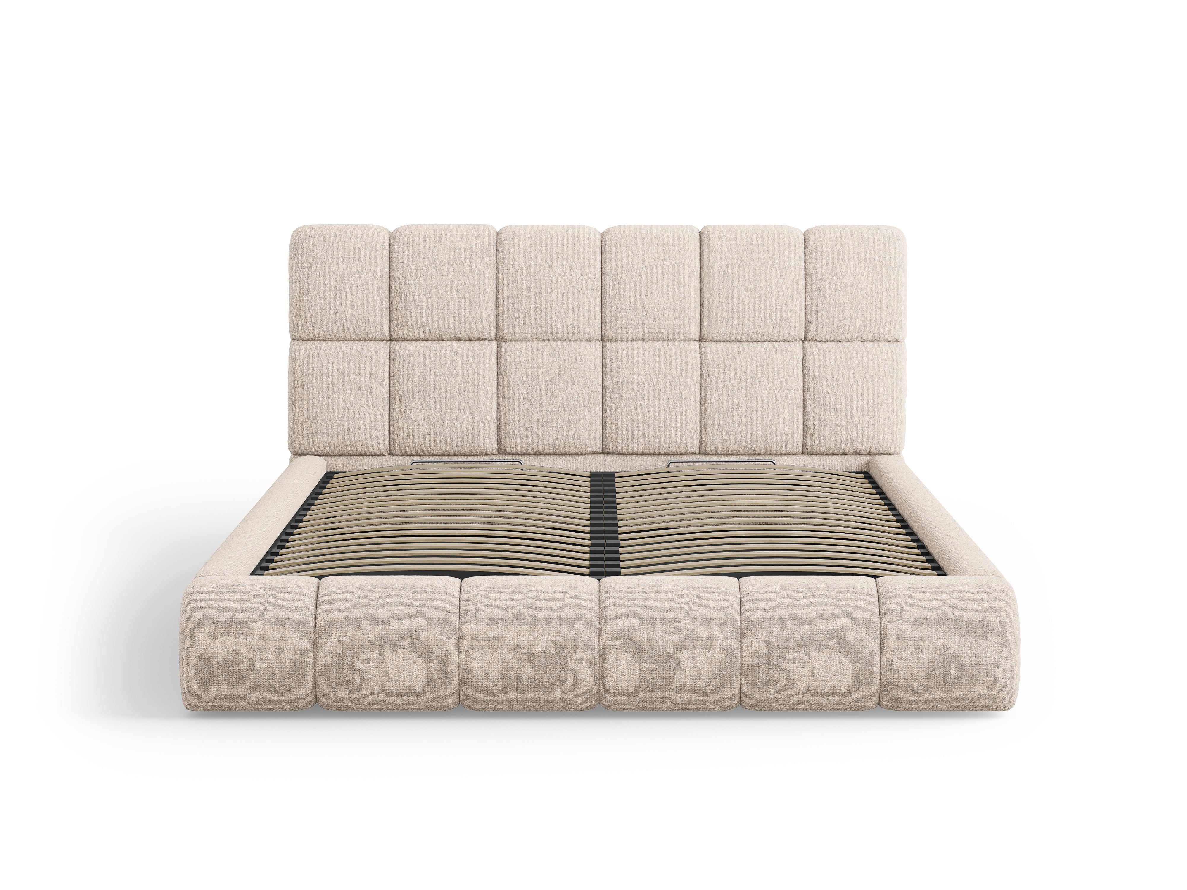 BELLIS Bett mit Bettkasten in beige, seidig schimmerndem Chenille