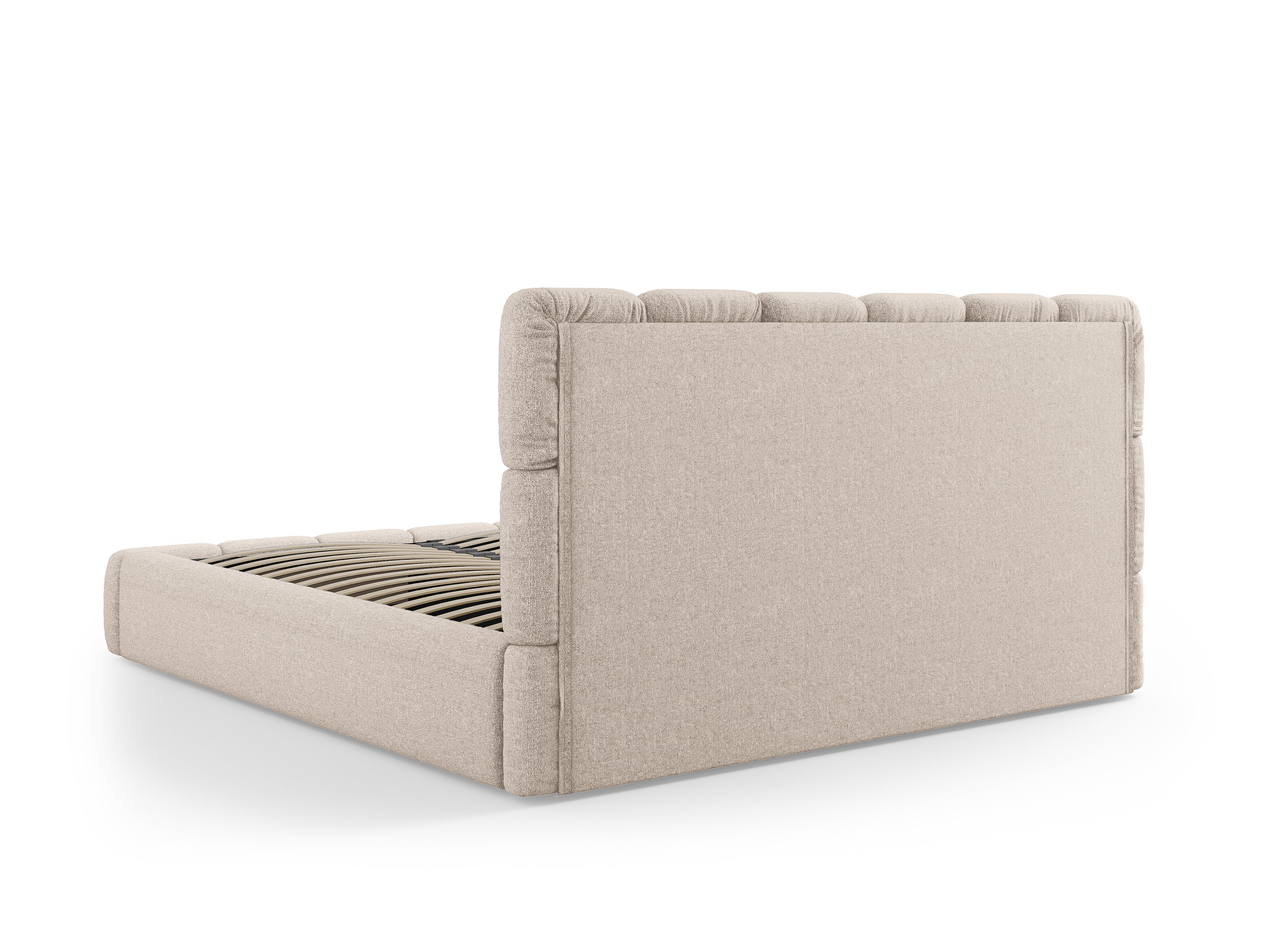 BELLIS Bett mit Bettkasten in beige, seidig schimmerndem Chenille