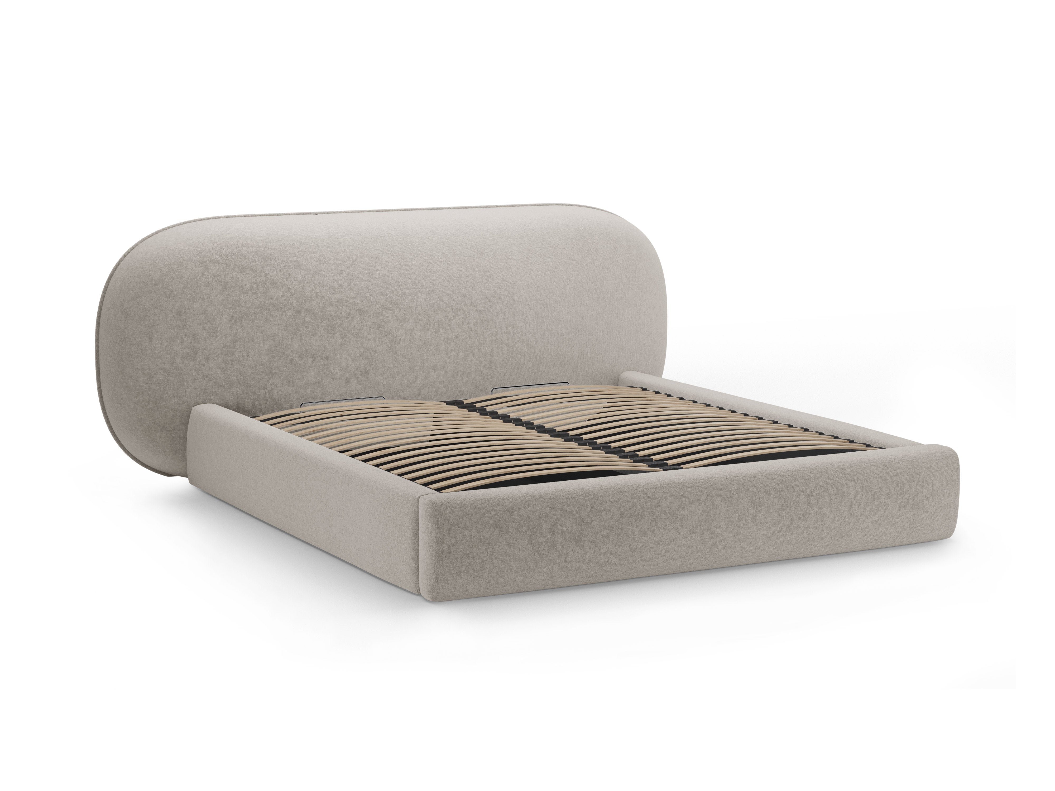 Bett OVALO beige Chenille