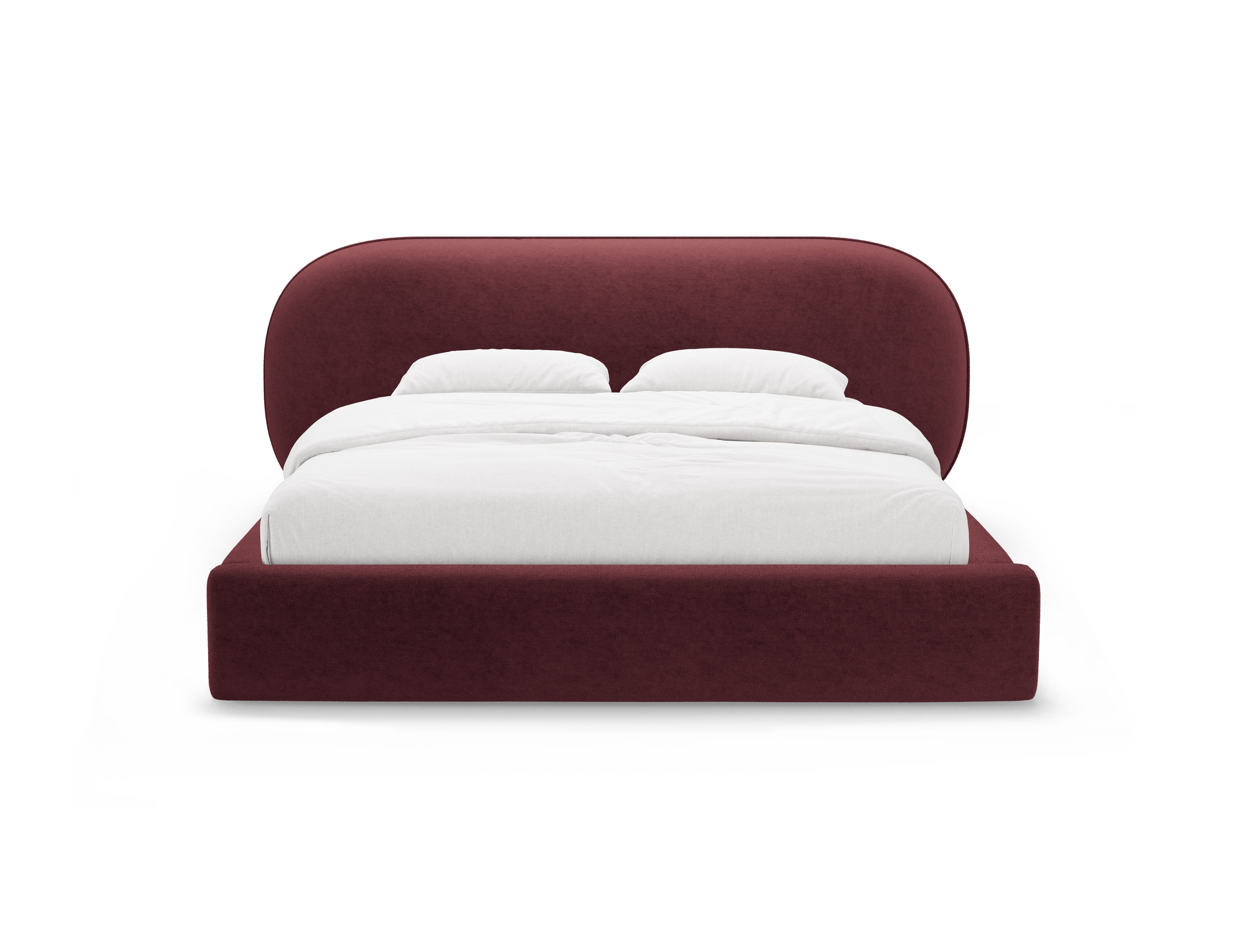 Bett OVALO kirschrot Chenille