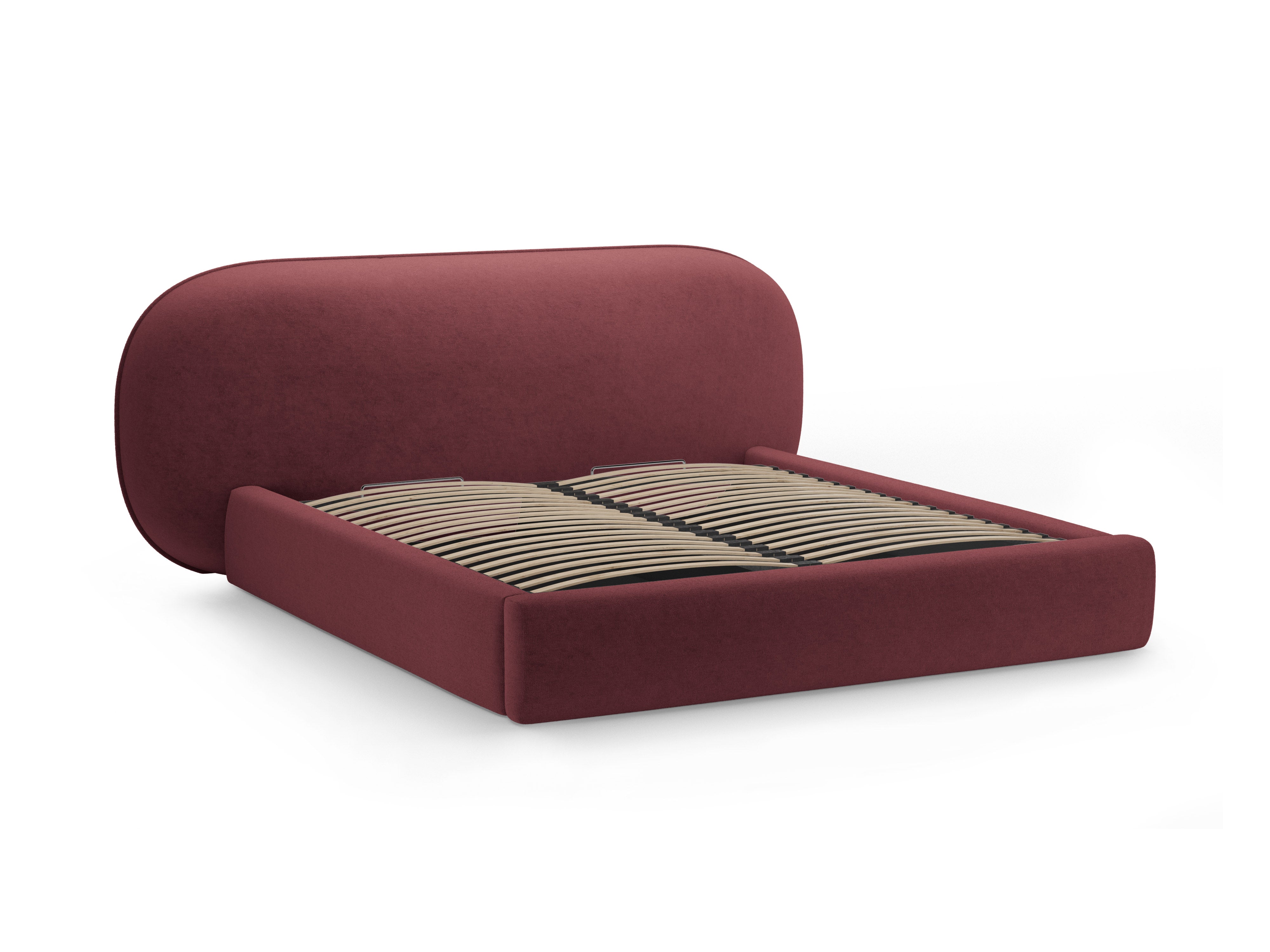 Bett OVALO kirschrot Chenille