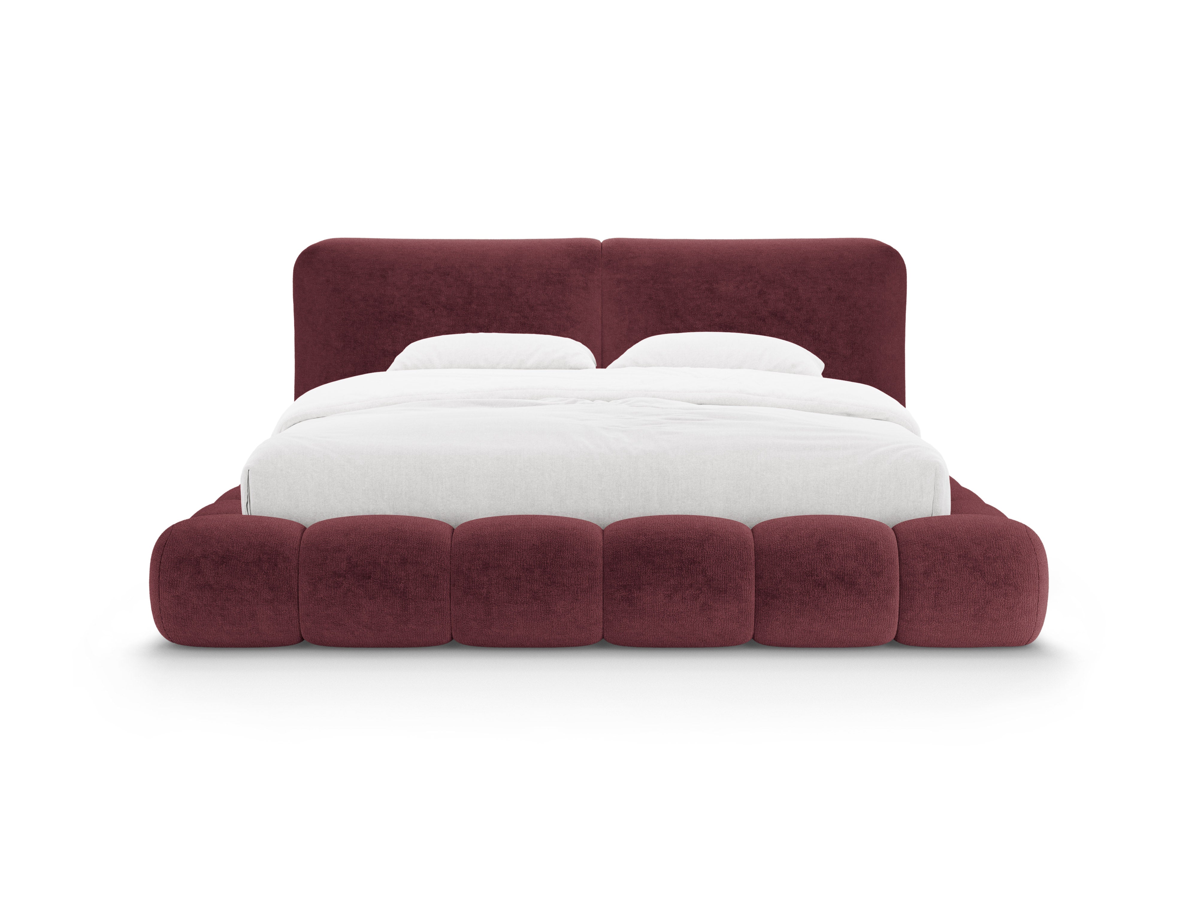 Bett SOLANGE kirschrot Chenille