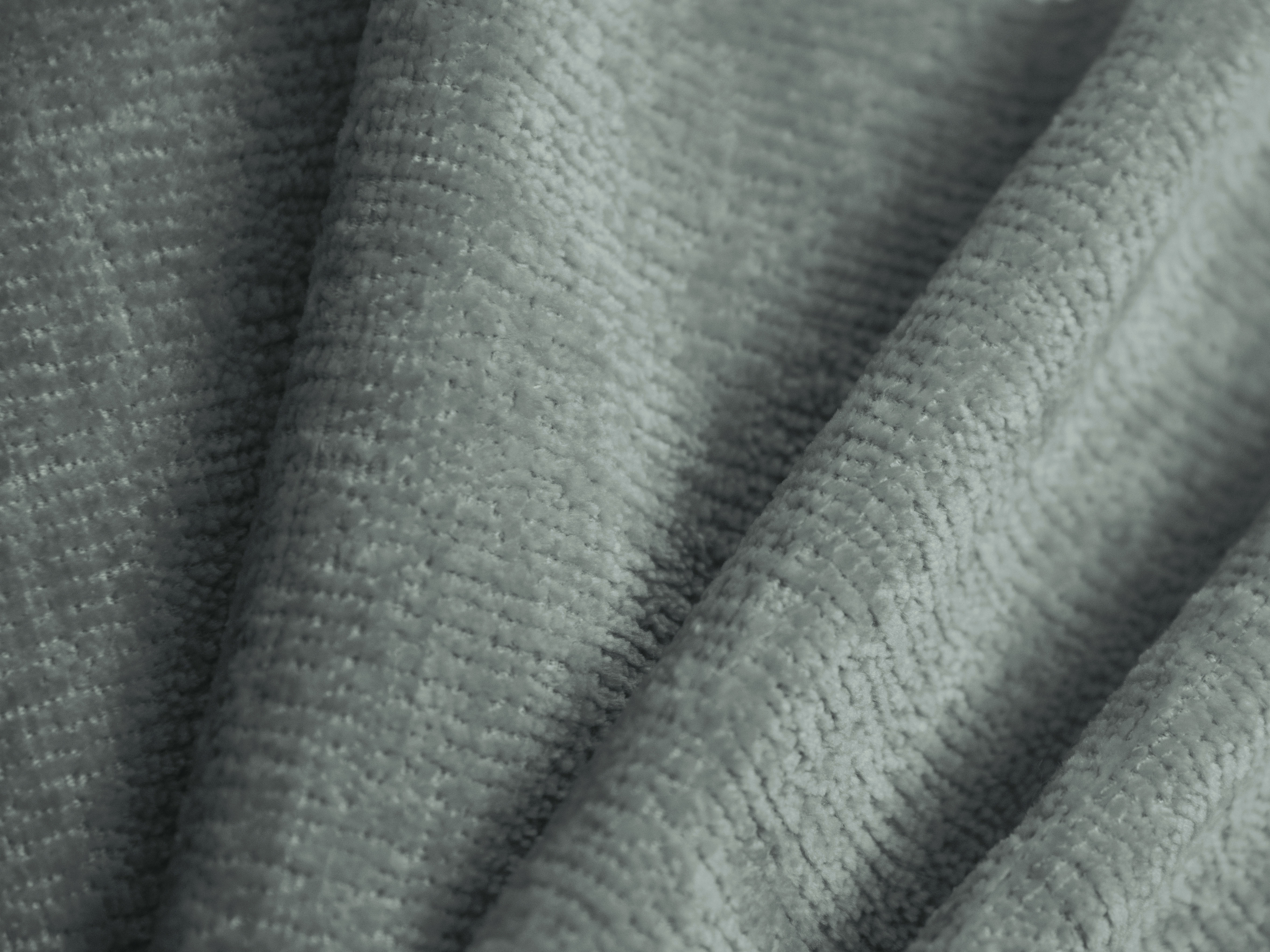 Bett SOLANGE hellblaues Chenille