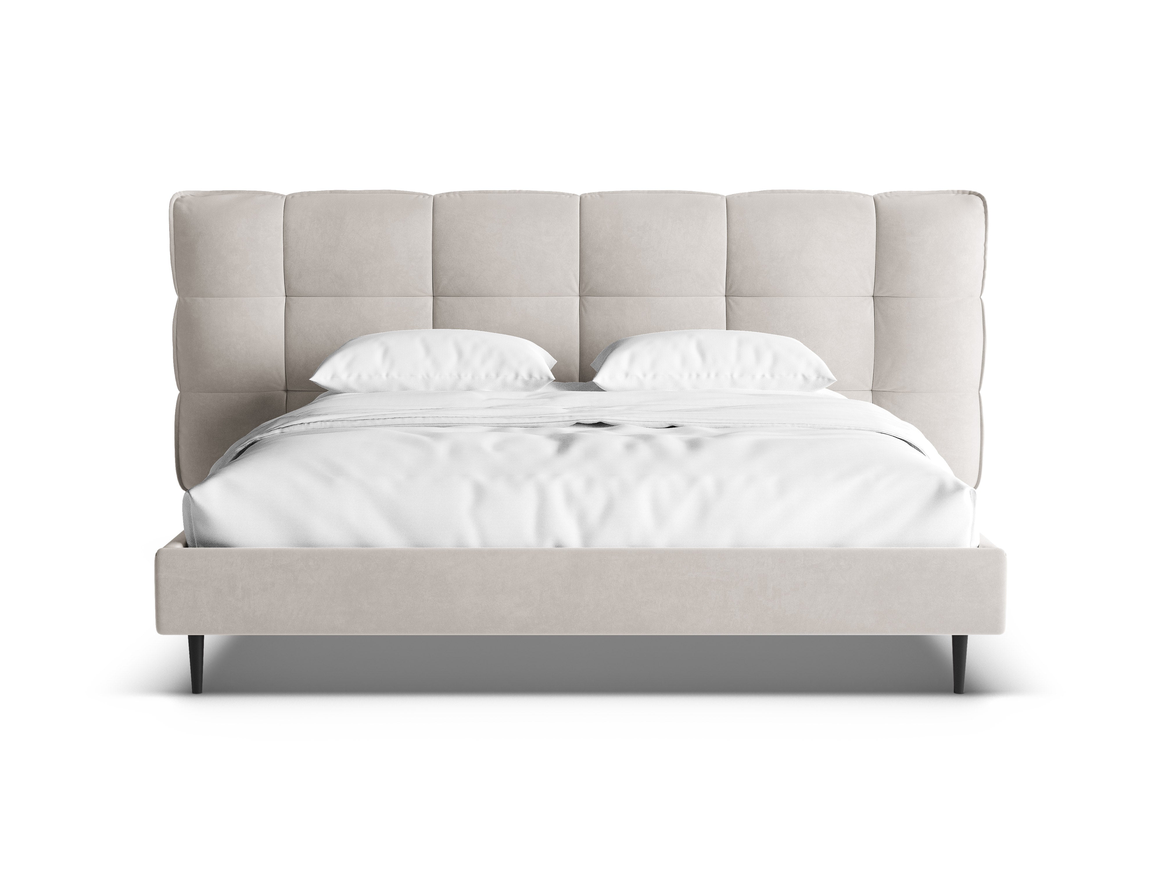 Velvet Bed ERIC Light Beige