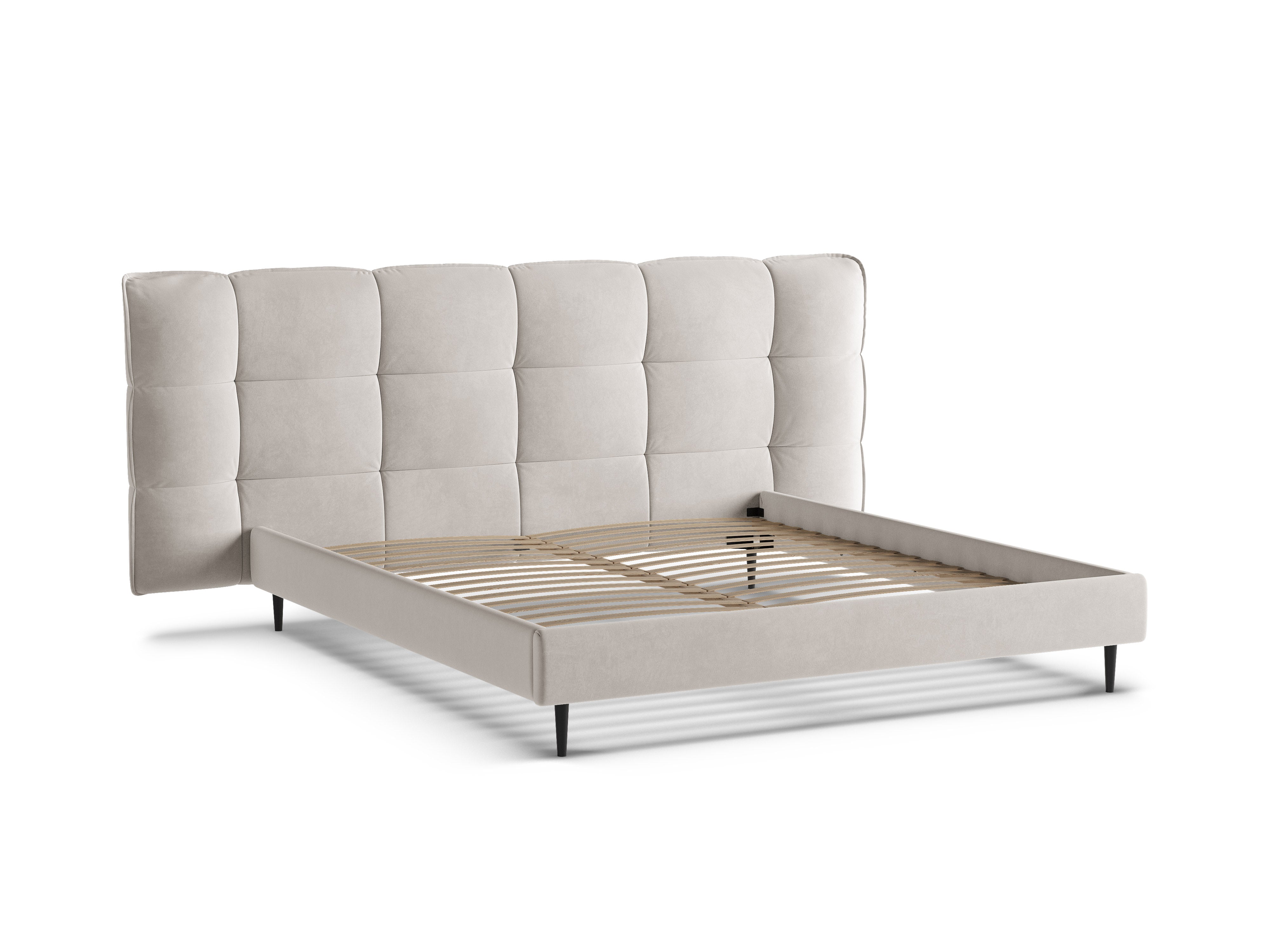 Velvet Bed ERIC Light Beige