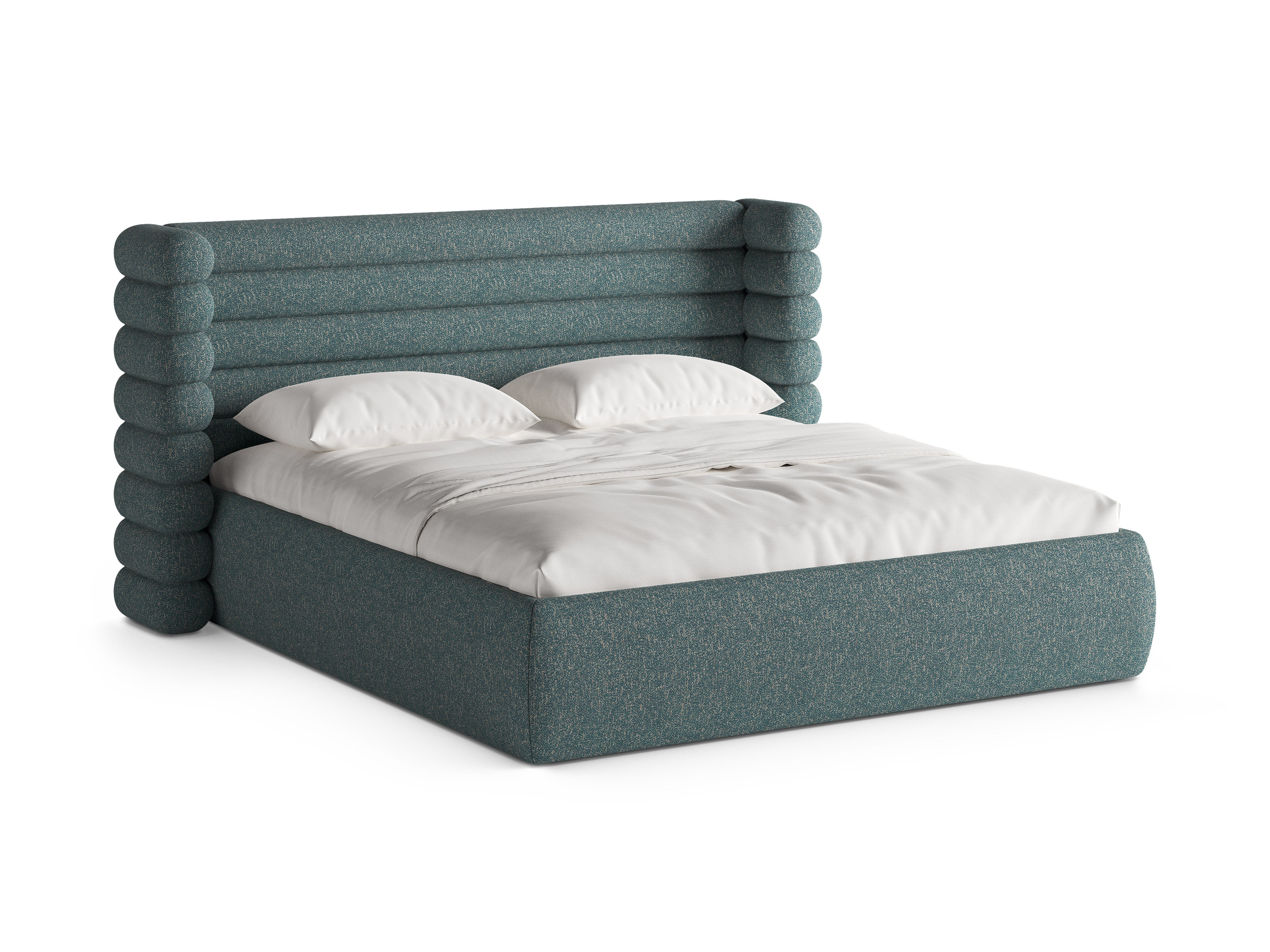 Bett MOUNT blauer Melange