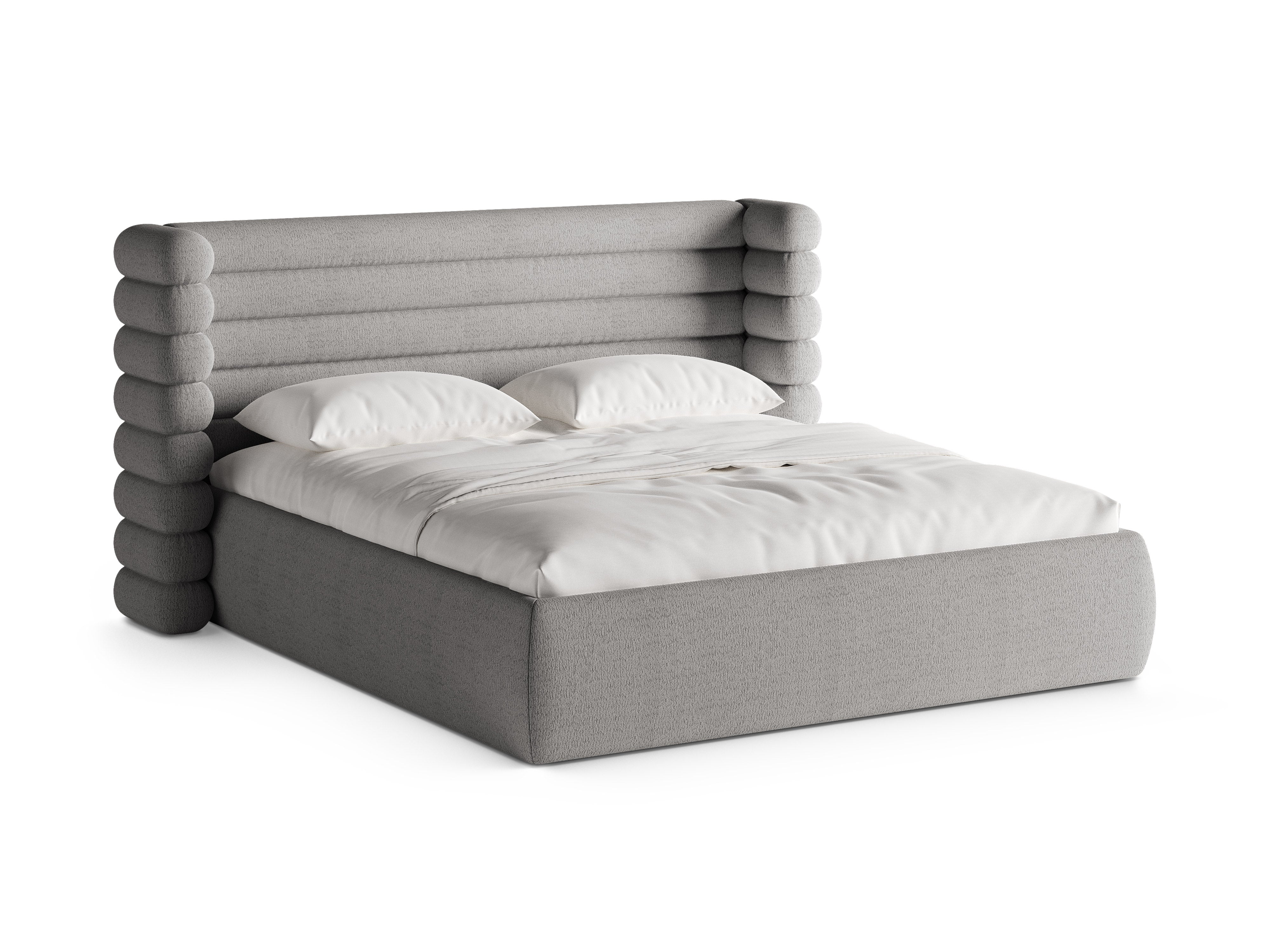 Bett MOUNT graues Boucle