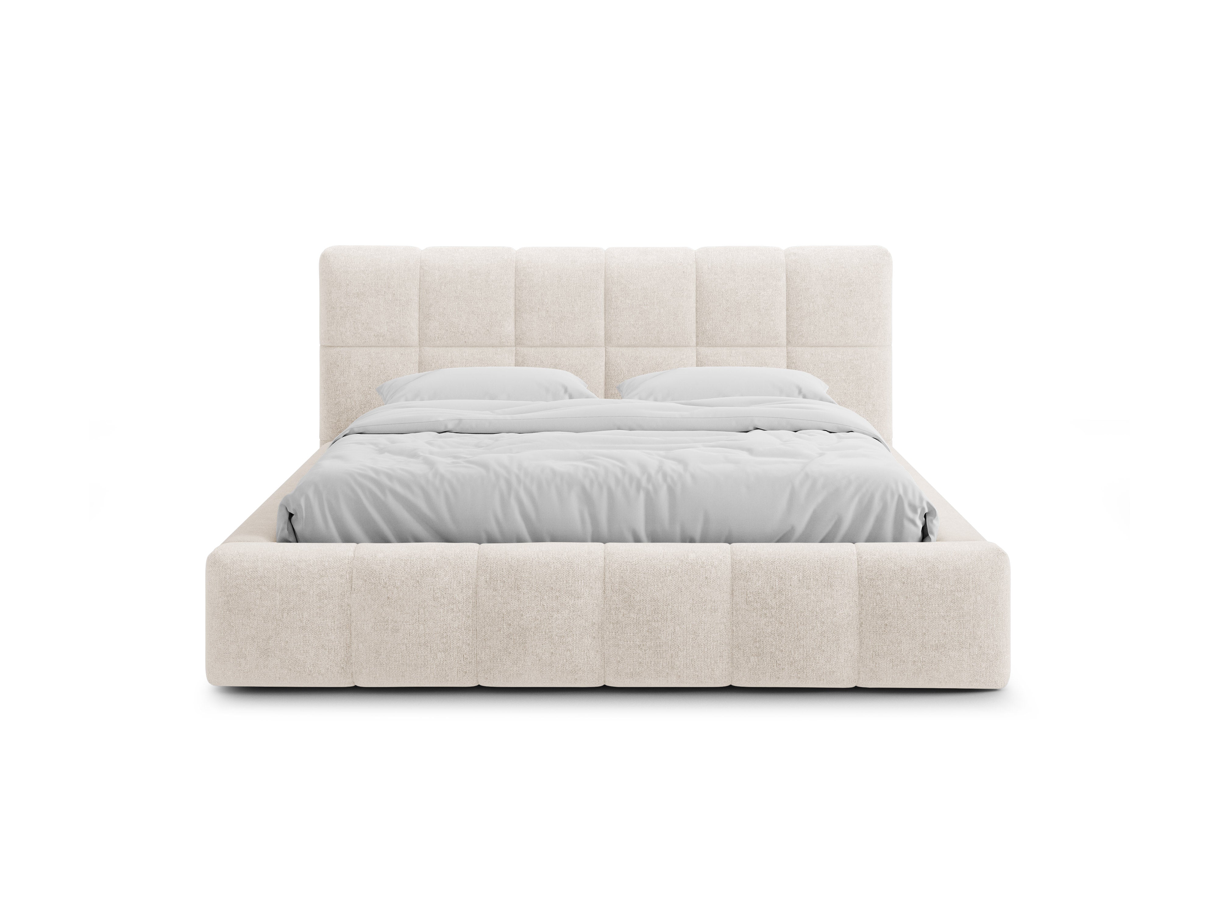 BELLIS Bett mit Bettkasten in hellbeigem Chenille