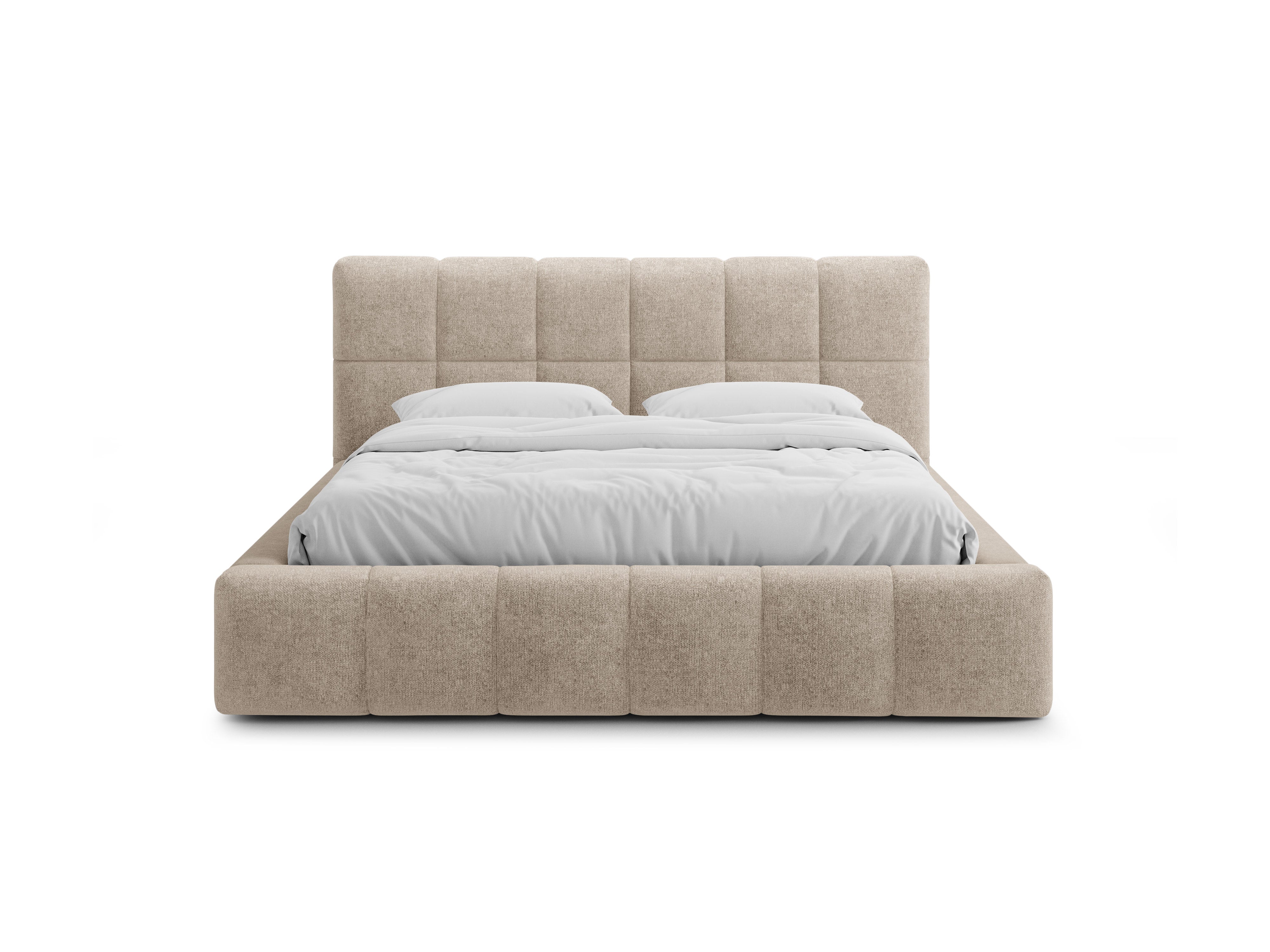 BELLIS Bett mit Bettkasten in beigem Chenille