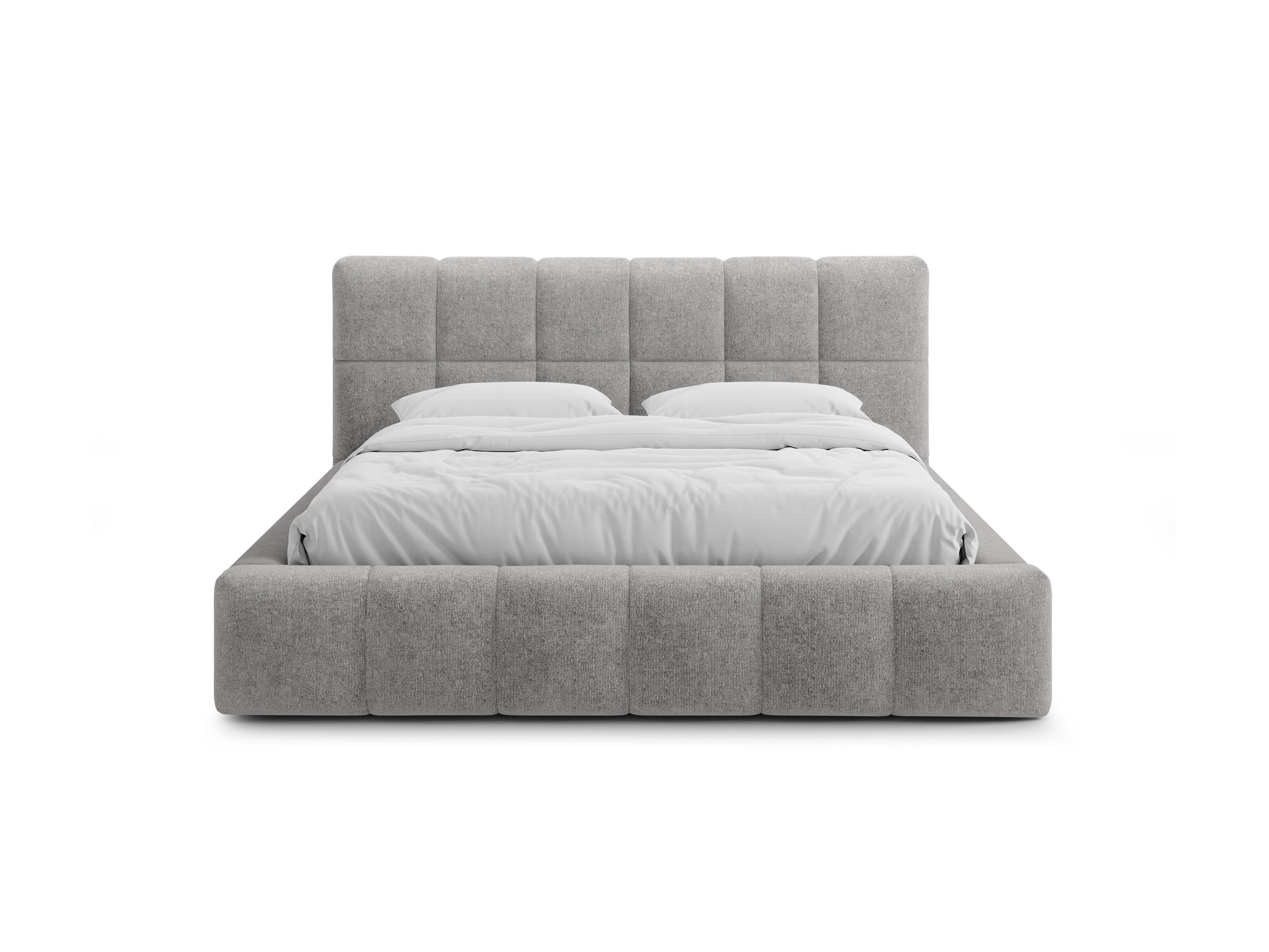 BELLIS Bett mit Bettkasten in grauem Chenille