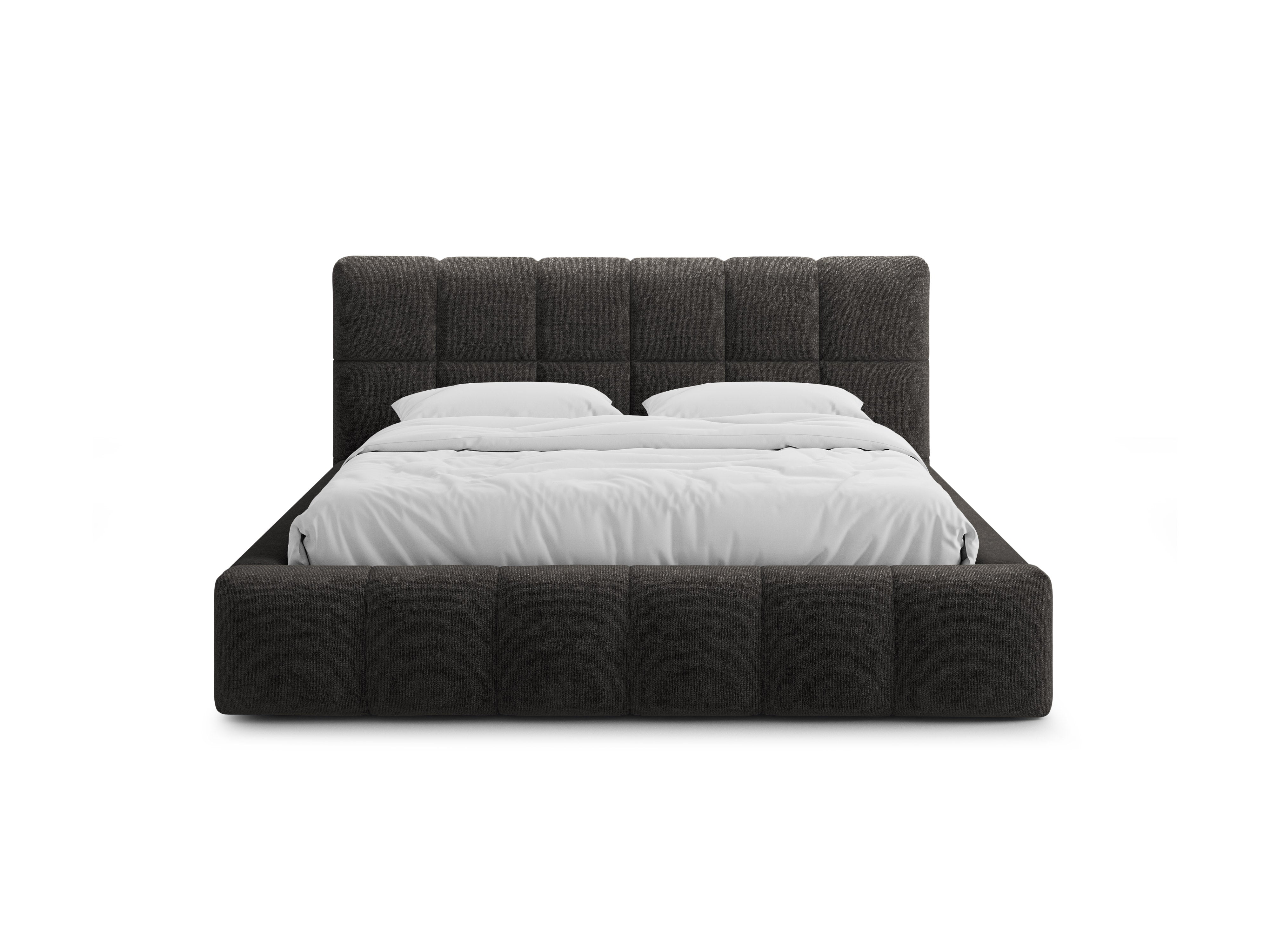 BELLIS Bett mit Bettkasten in anthrazitfarbenem Chenille