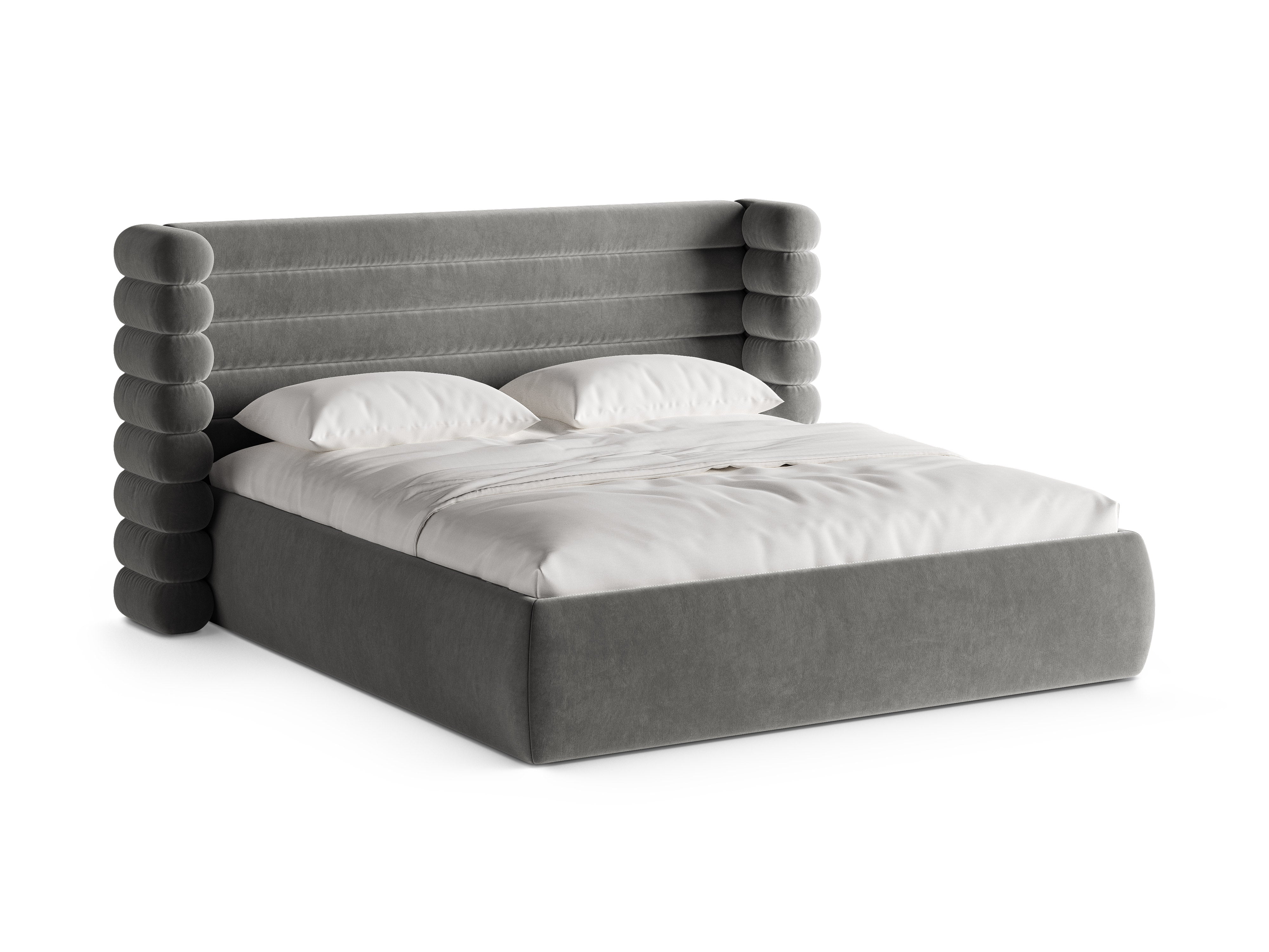 Samtbett MOUNT grau