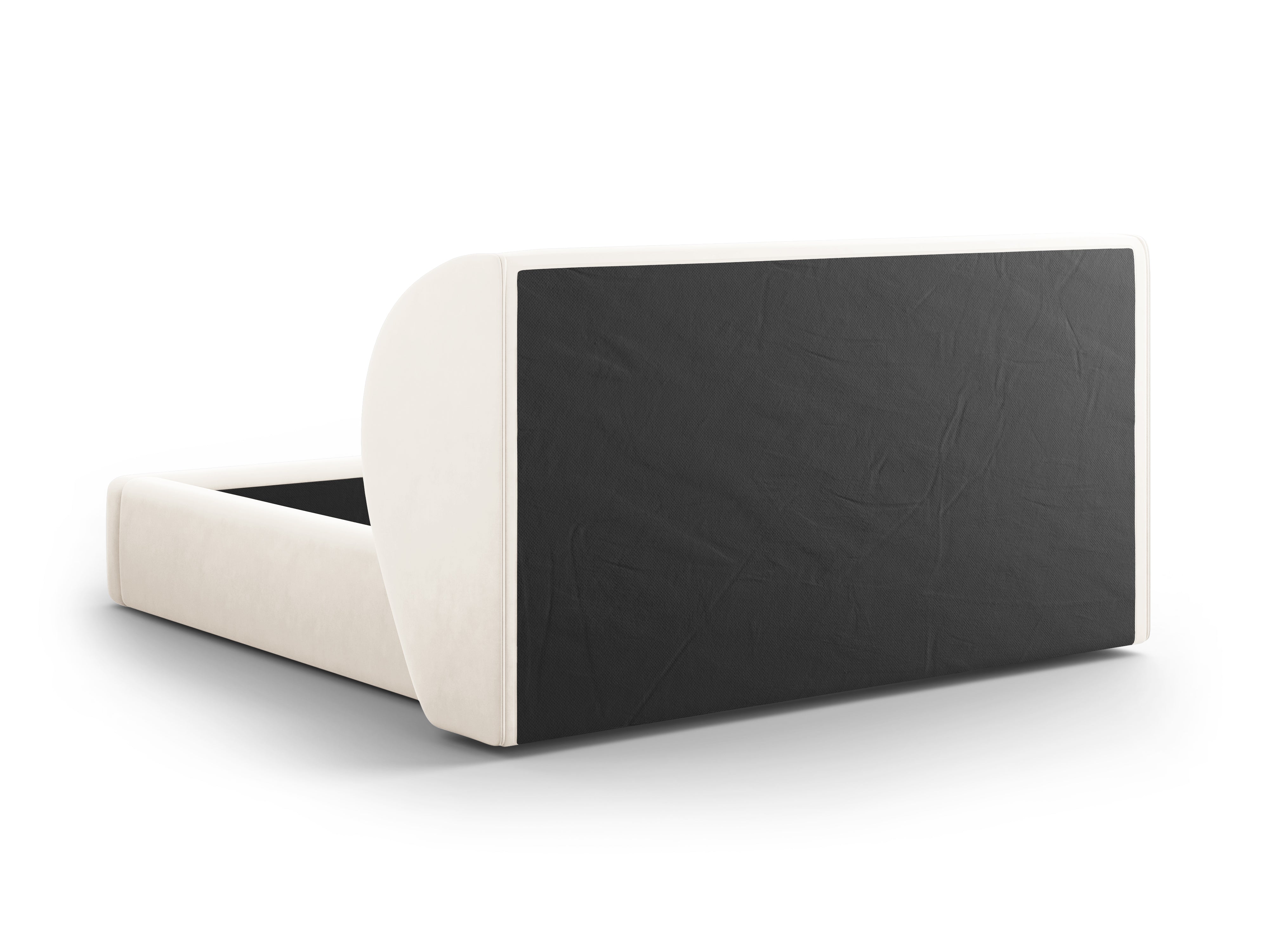 Łóżko aksamitne z pojemnikiem na pościel MILEY beżowy Micadoni    Eye on Design