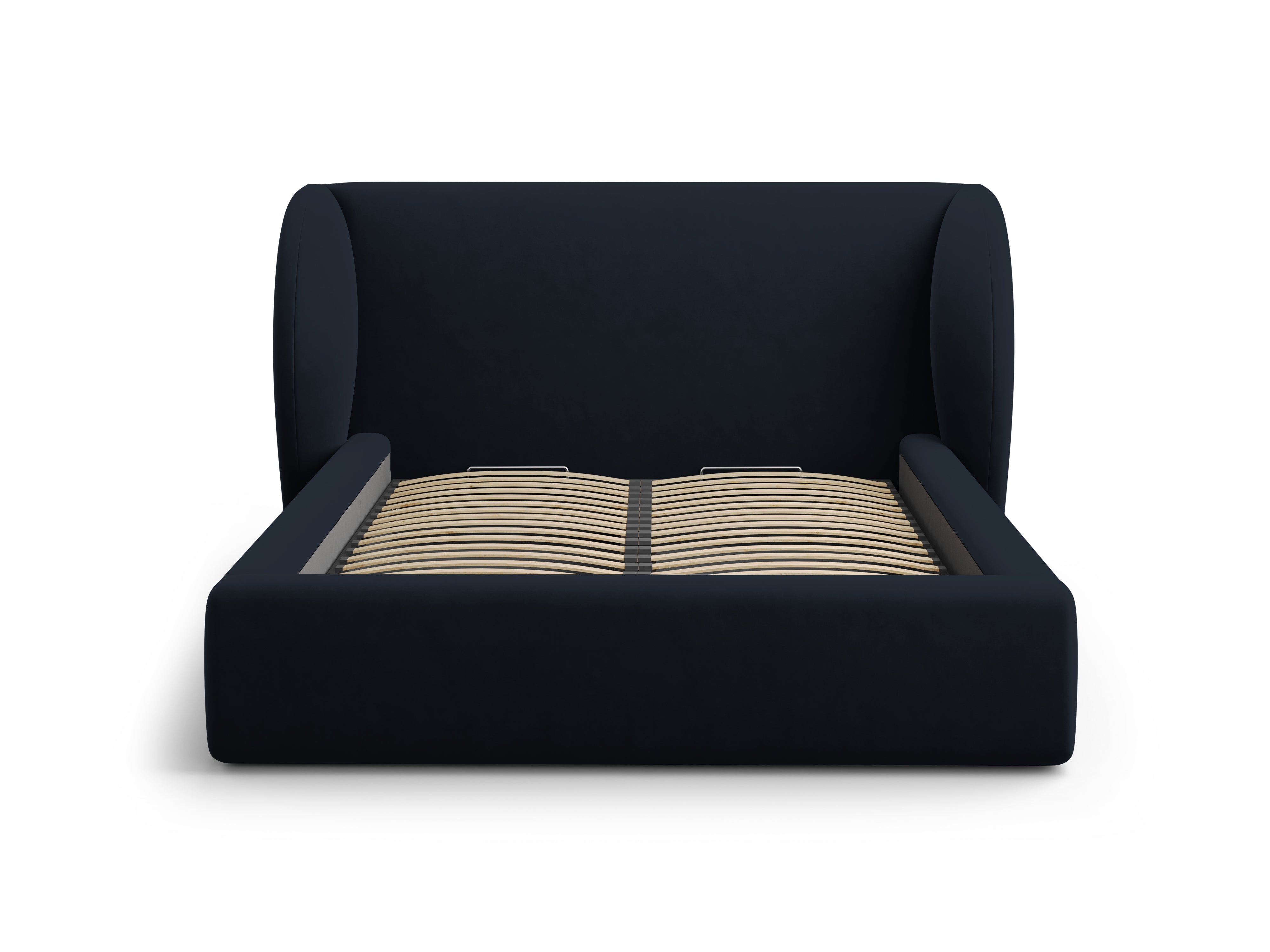 Łóżko aksamitne z pojemnikiem na pościel MILEY ciemnoniebieski Micadoni    Eye on Design