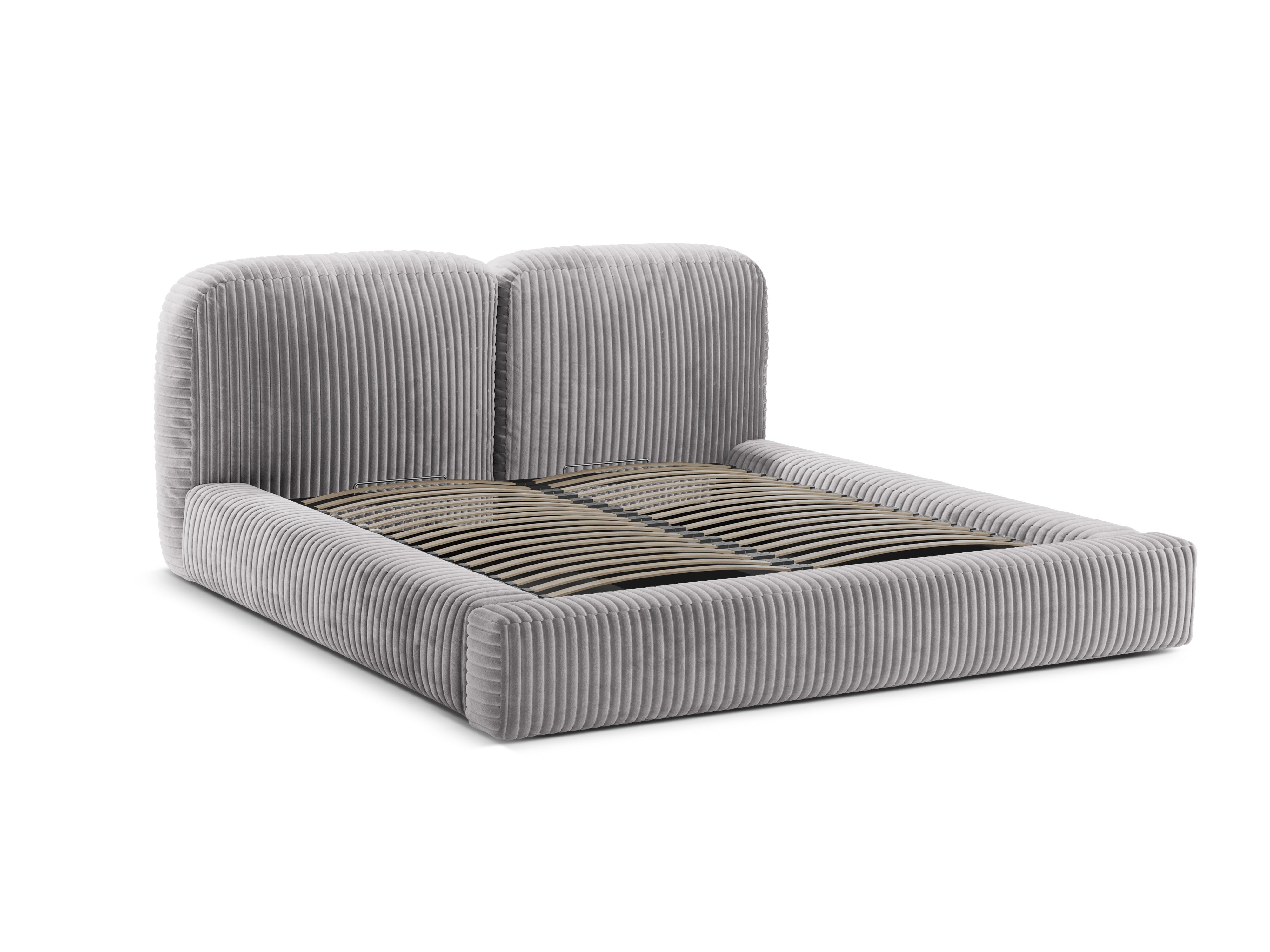 Bett MARTINA hellgrau Cord