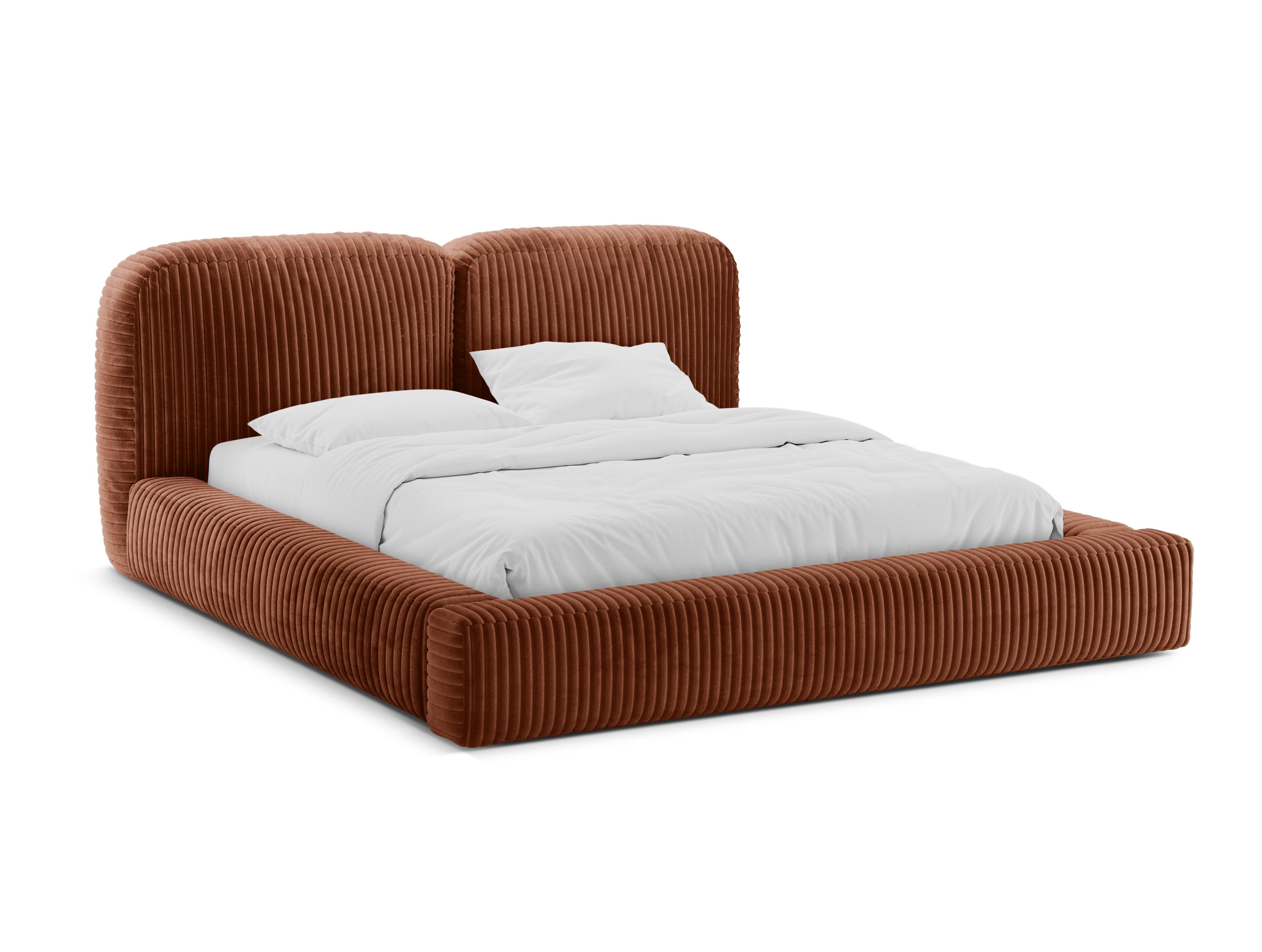 Bett MARTINA ziegelroter Cord