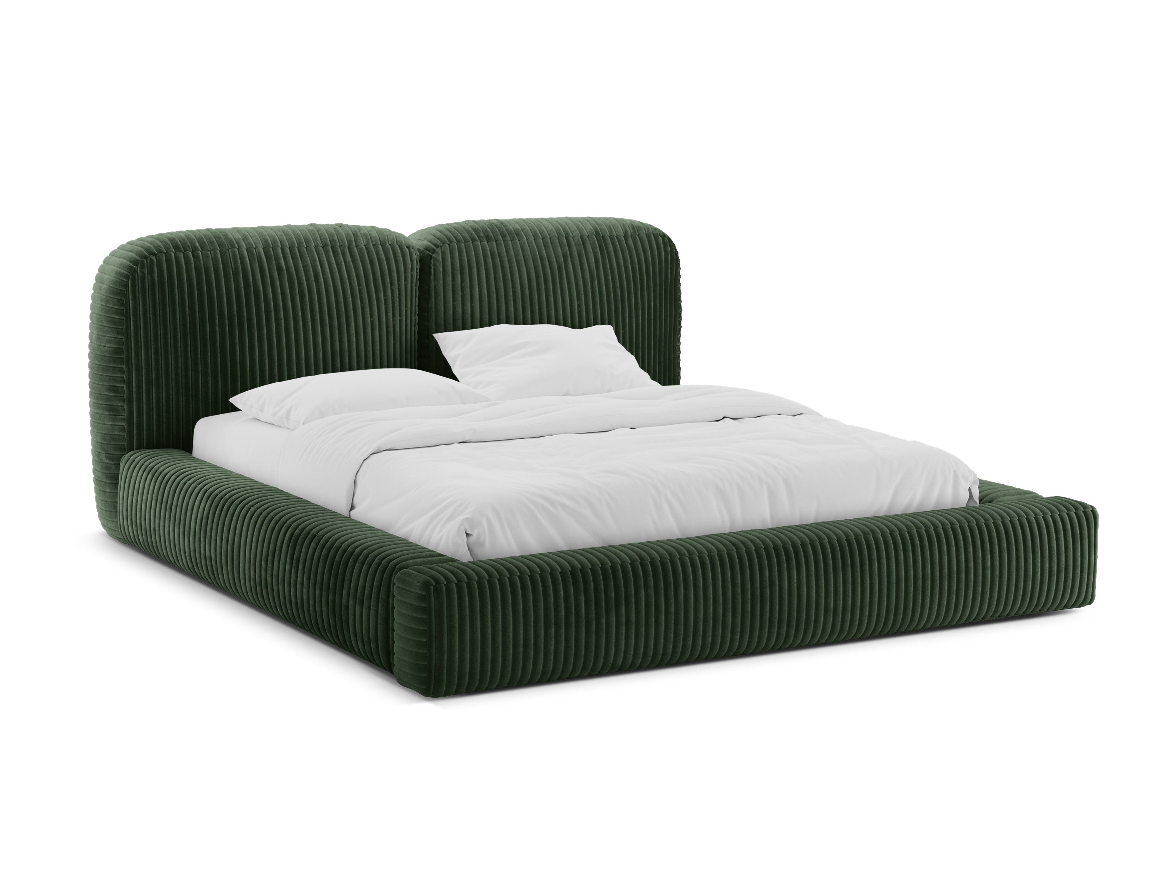 Bett MARTINA dunkelgrüner Cord
