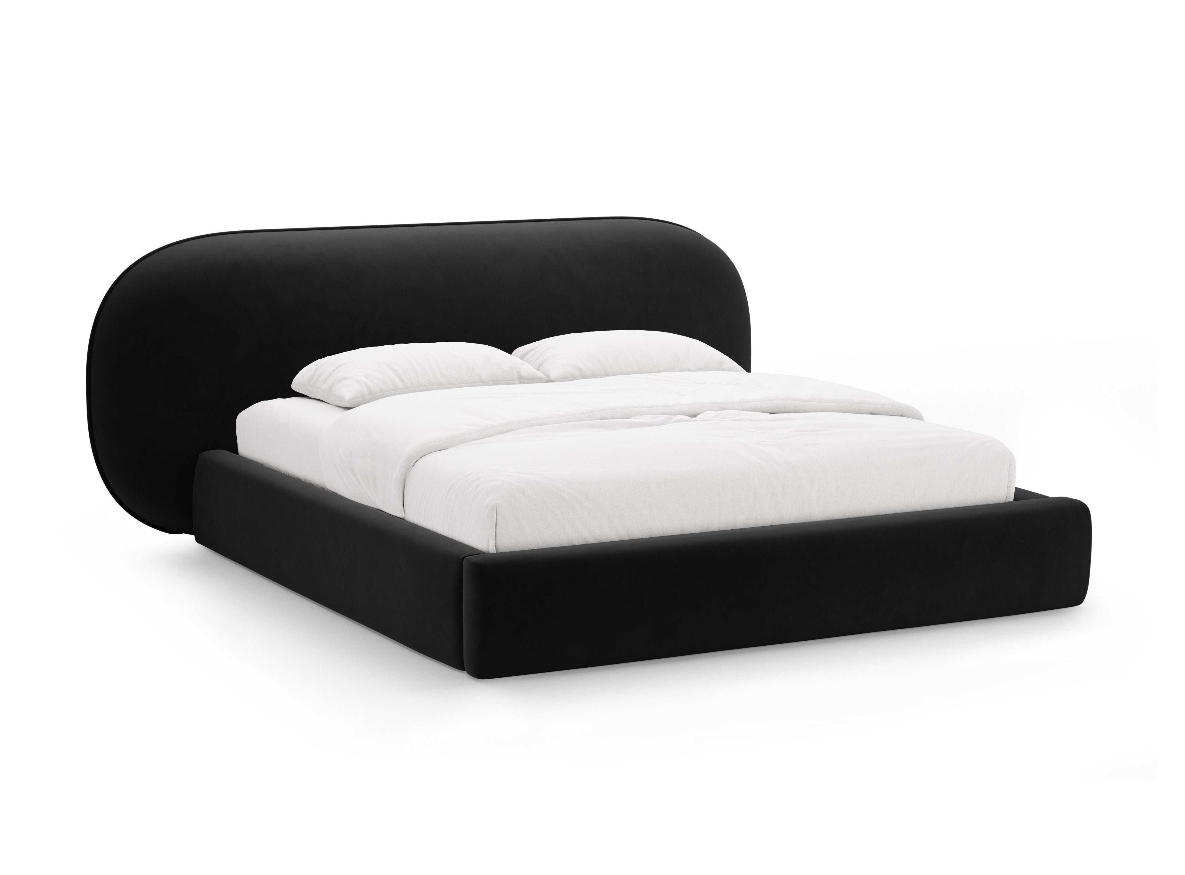 Samtbett OVALO schwarz