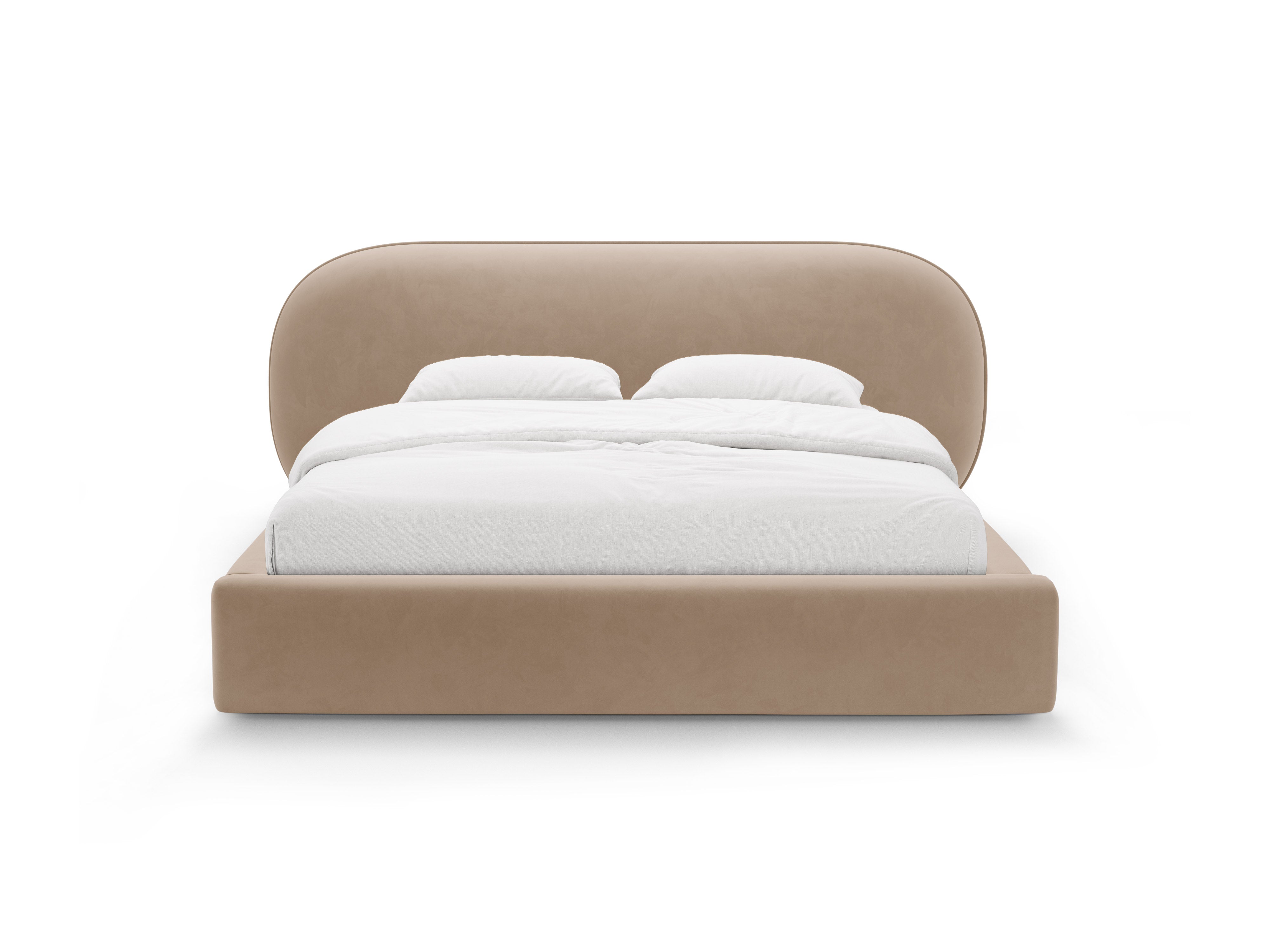 Samtbett OVALO mandelbeige