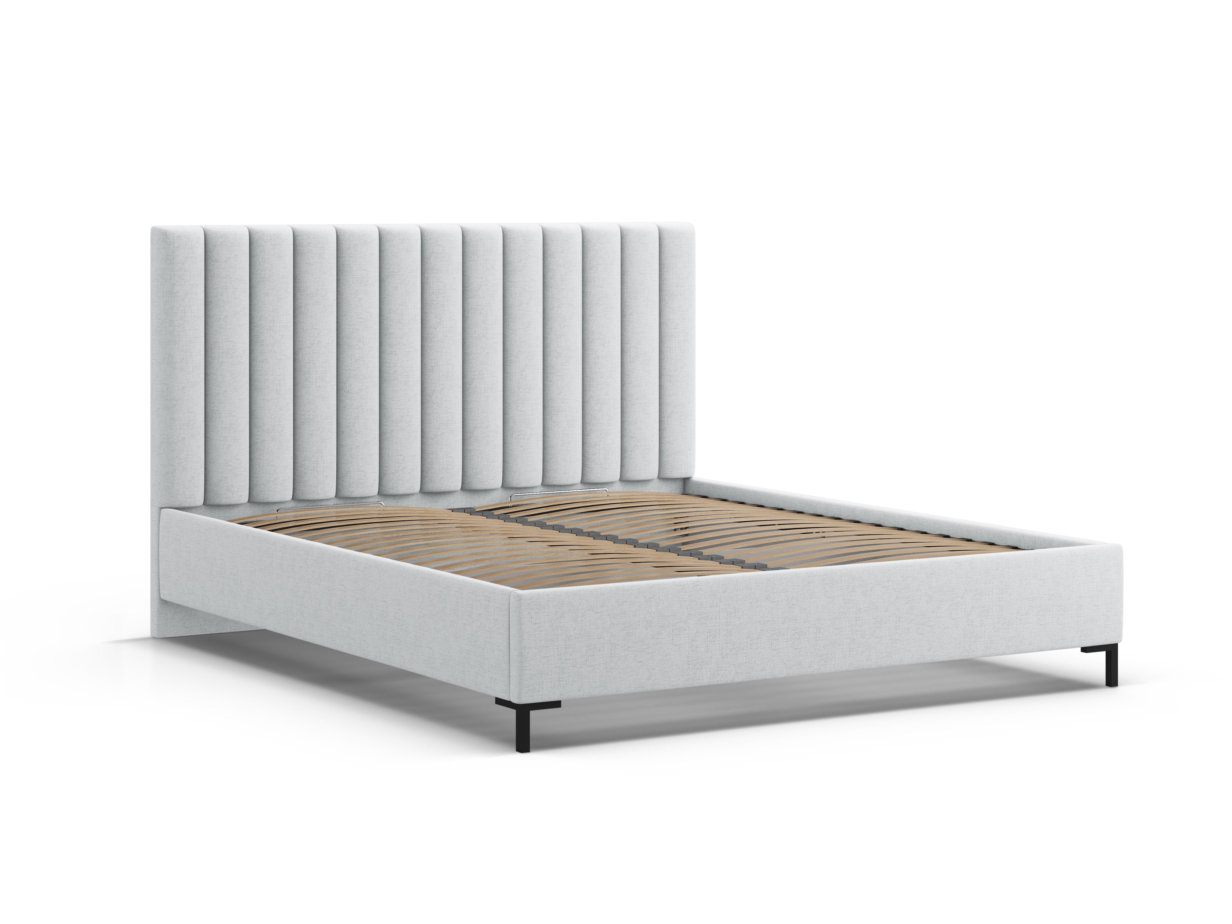 Bett mit Bettkasten ALLISON hellgrau