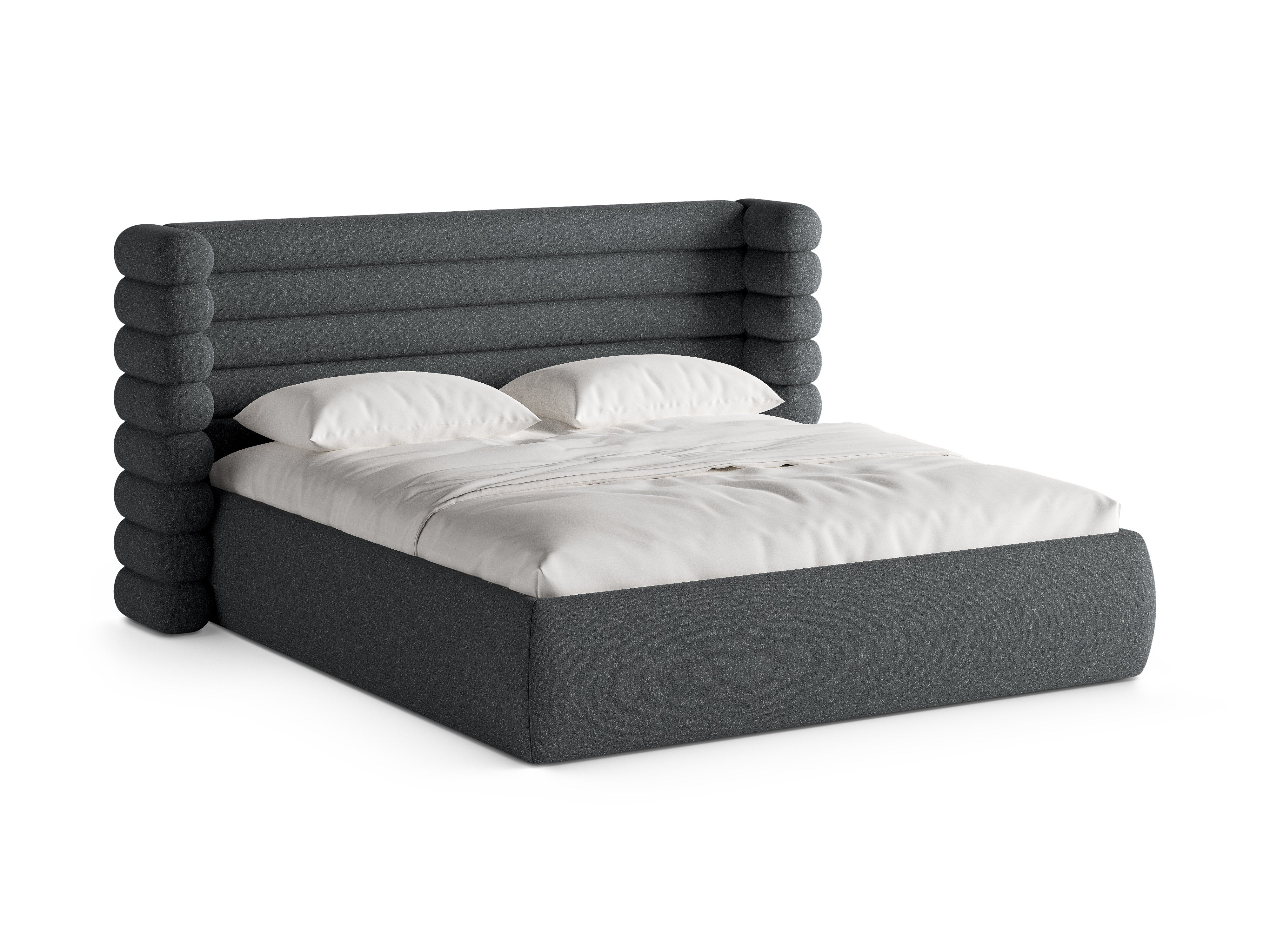 Bett MOUNT dunkelgrau meliert