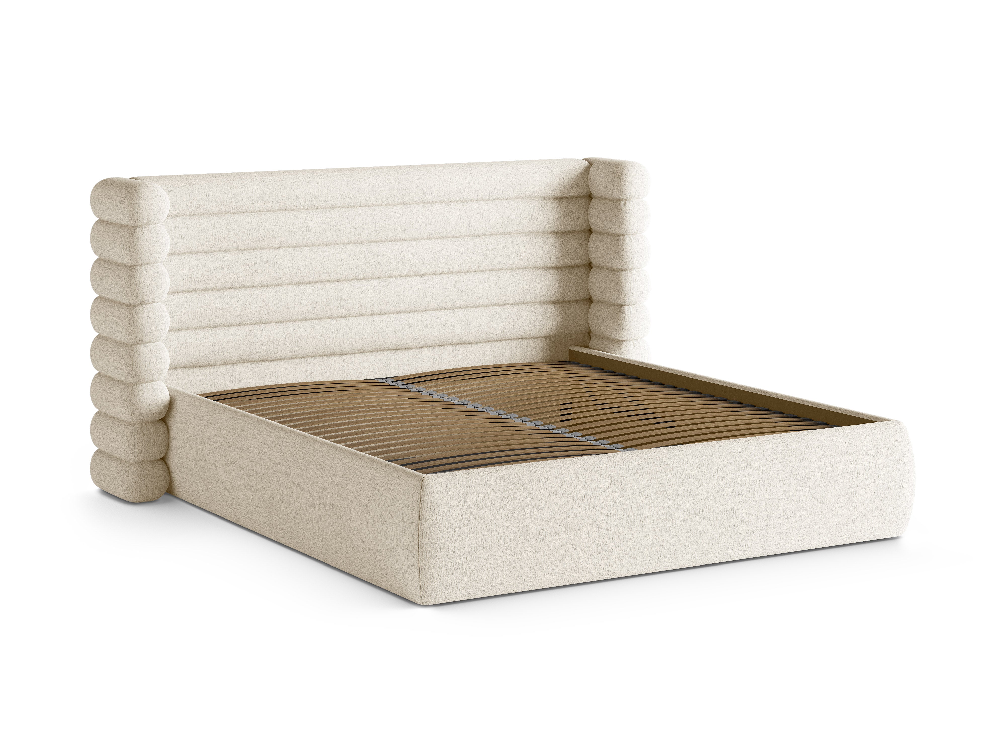 Bett MOUNT Elfenbein Boucle