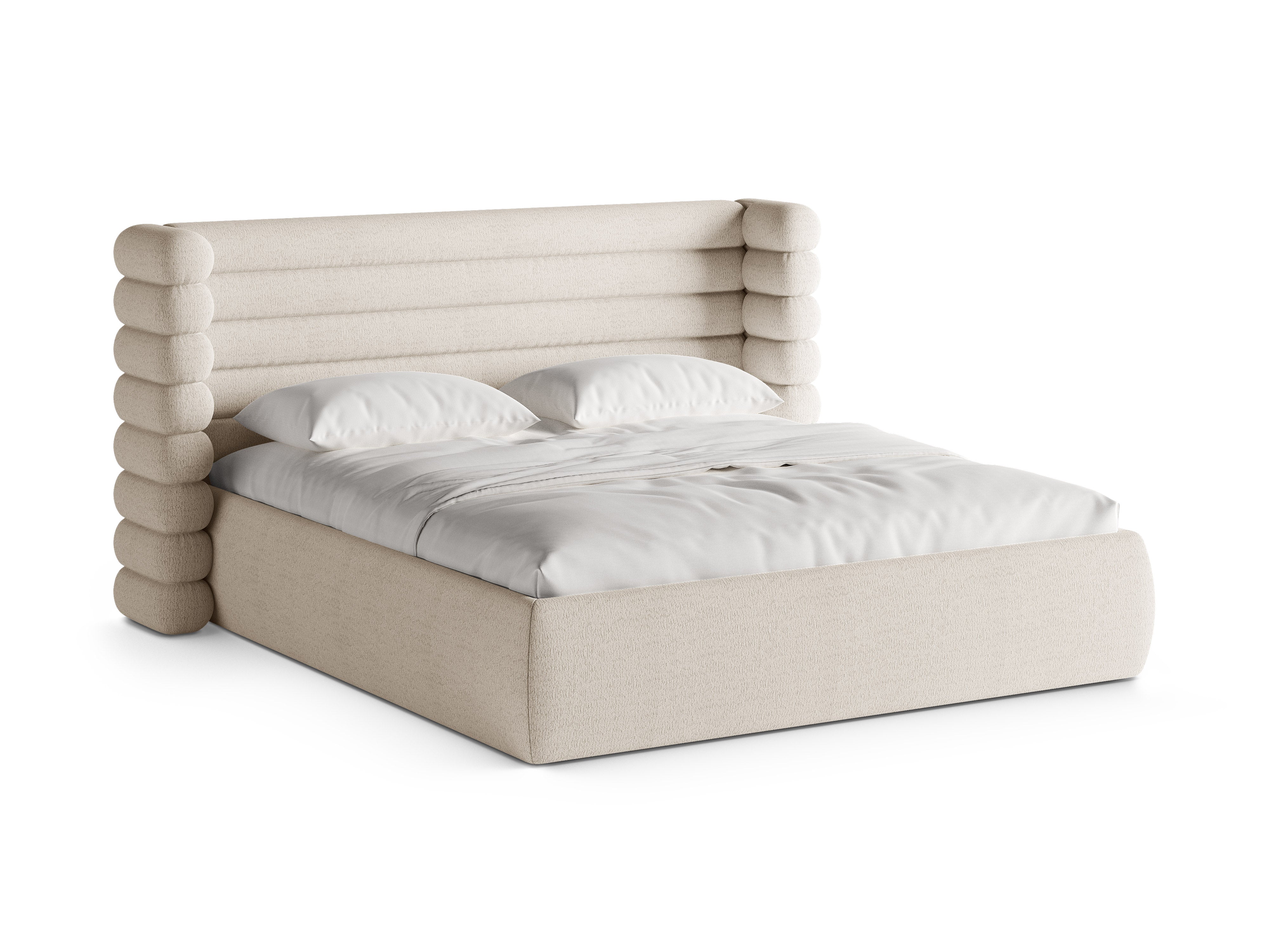 Bett MOUNT hellbeige Boucle
