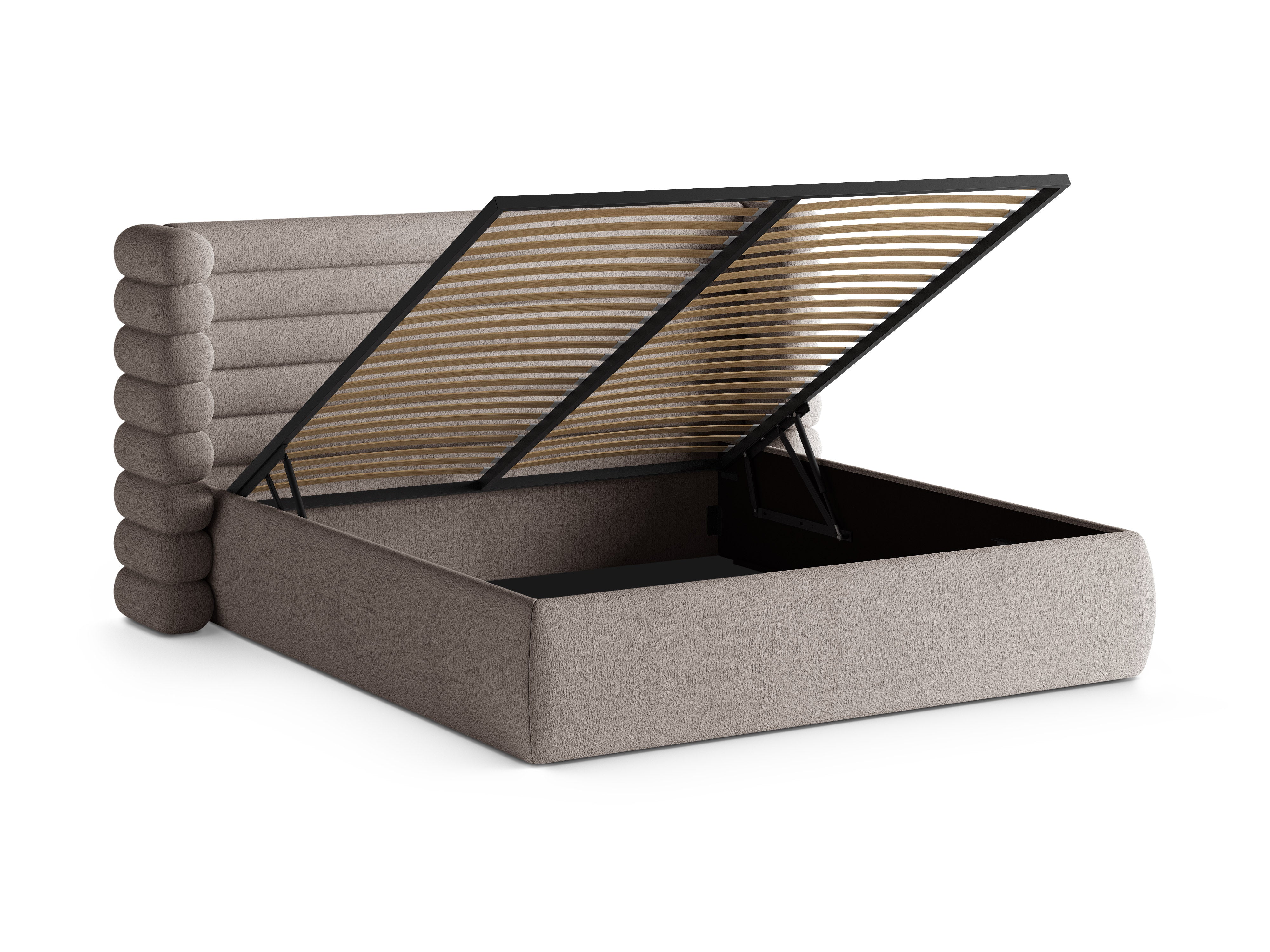 Bett MOUNT warmes graues Boucle