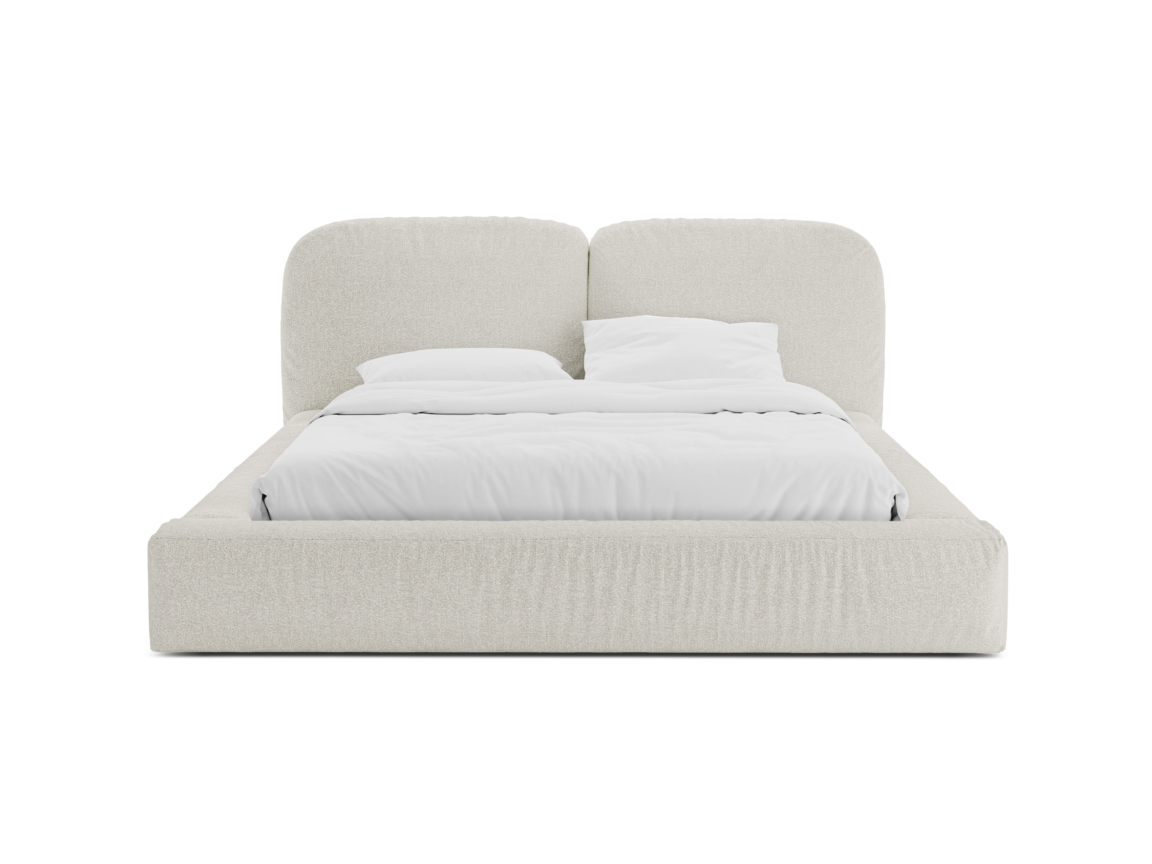 Bett MARTINA grau-beige Mélange Boucle