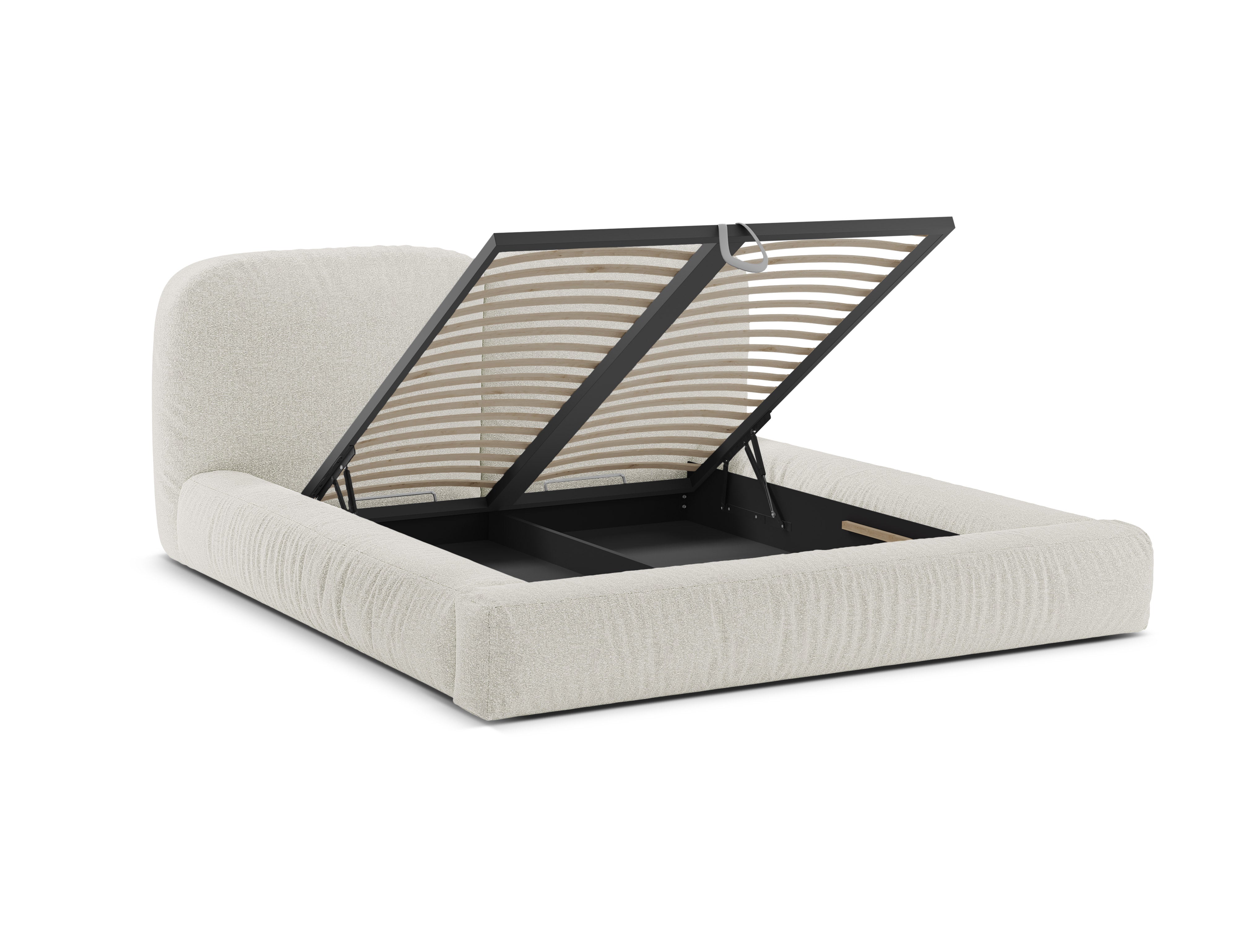 Bett MARTINA grau-beige Mélange Boucle