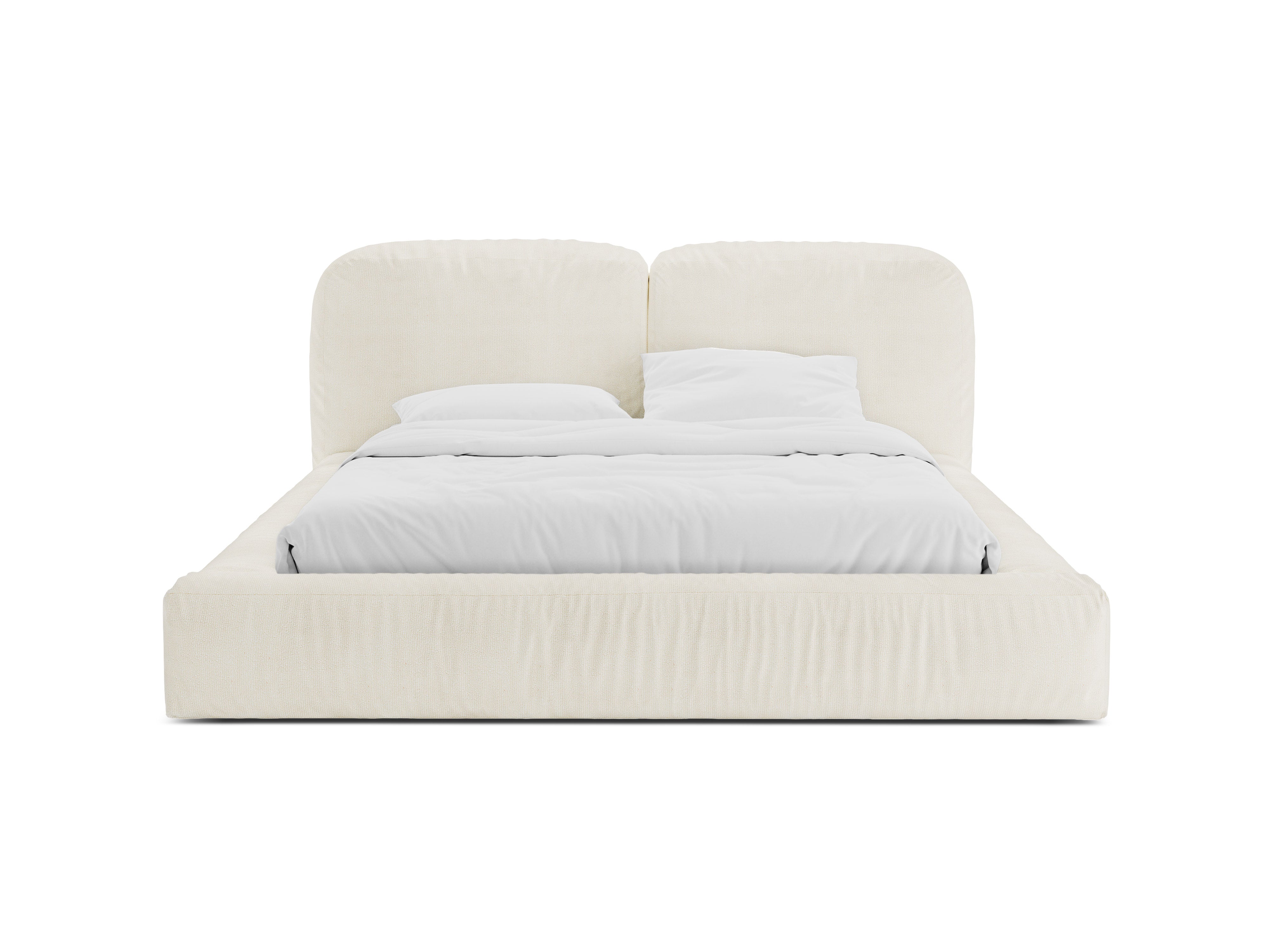 Bett MARTINA Elfenbein Boucle