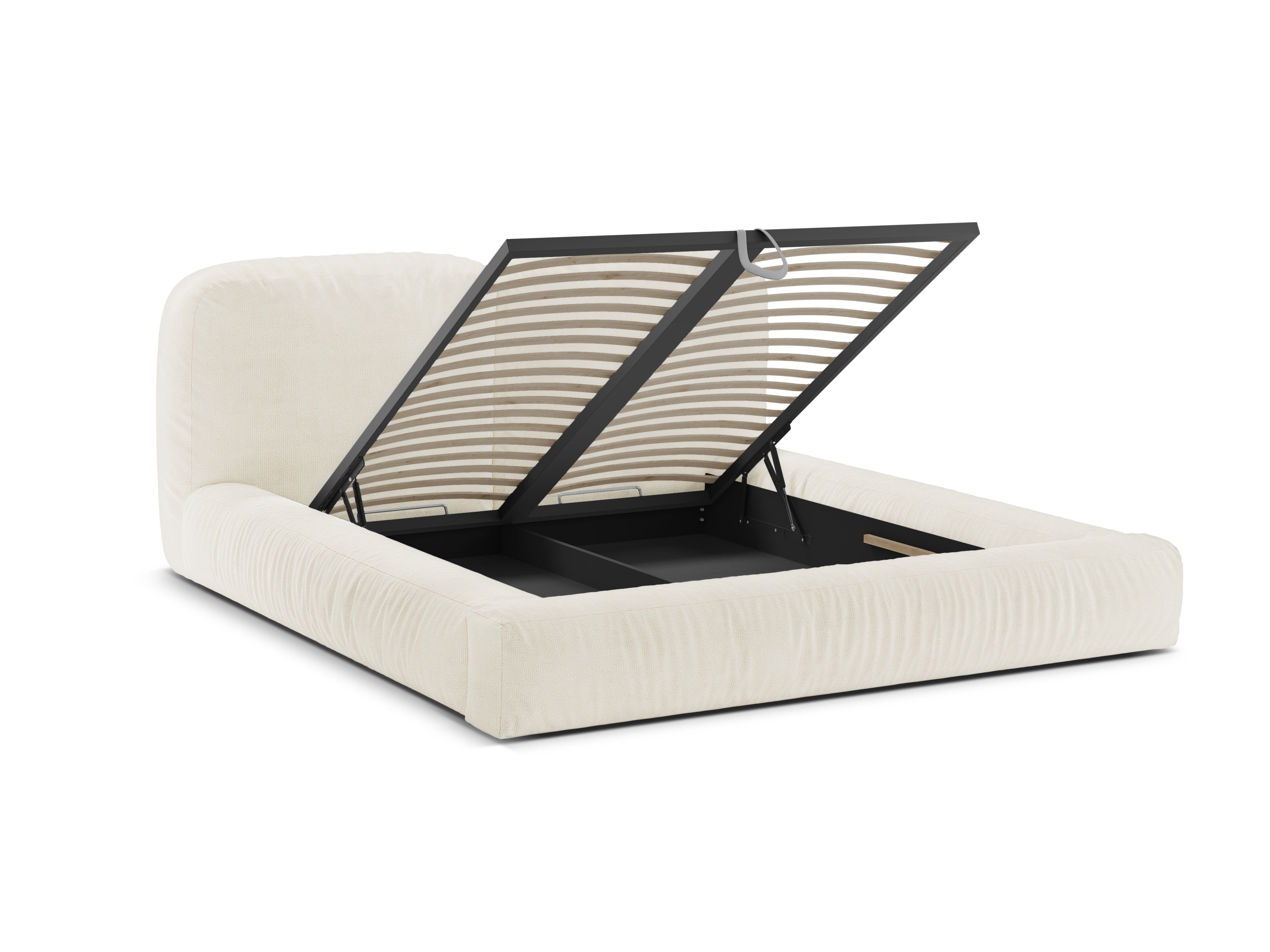 Bett MARTINA Elfenbein Boucle