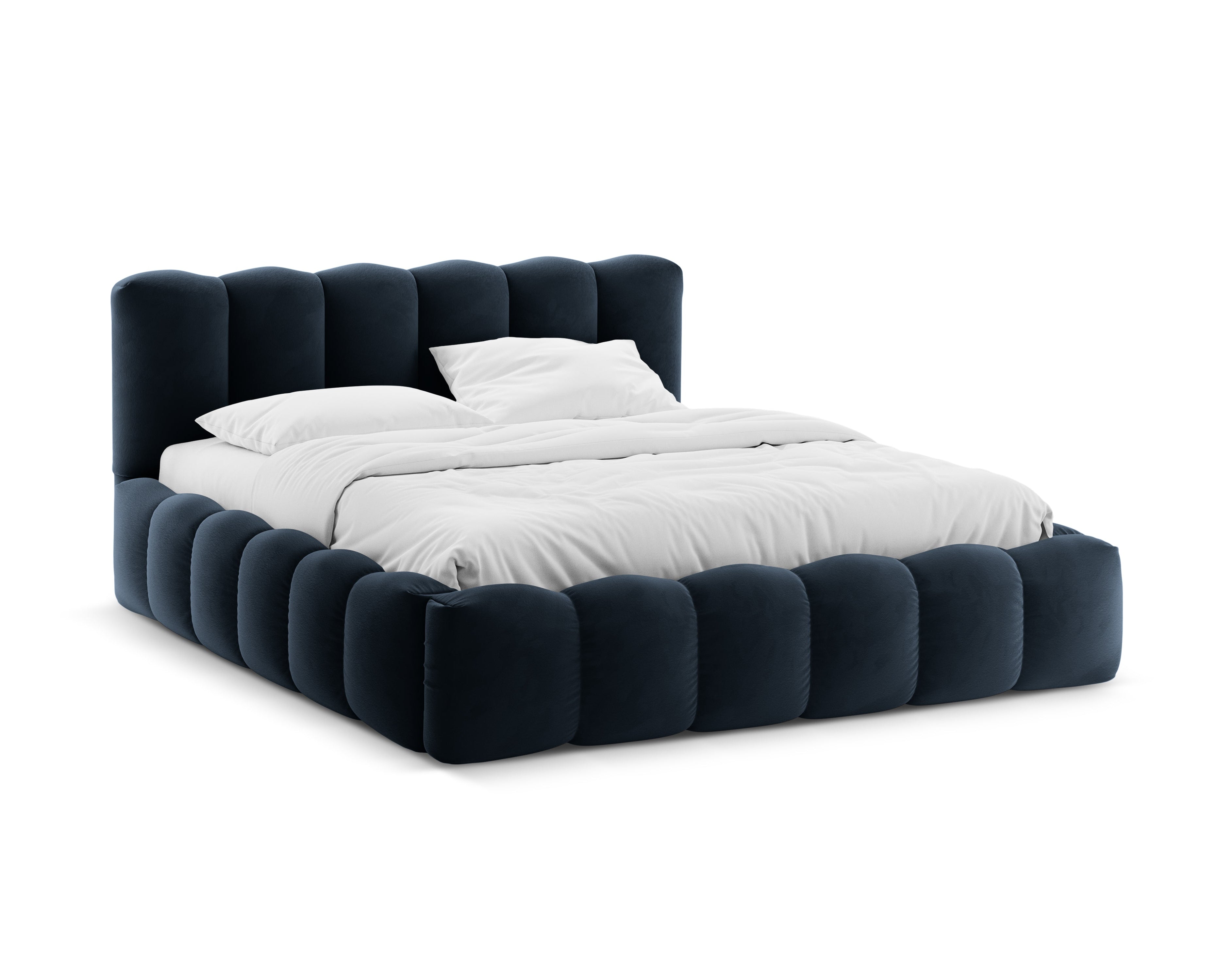 Samtbett mit Stauraum LUPINE marineblau