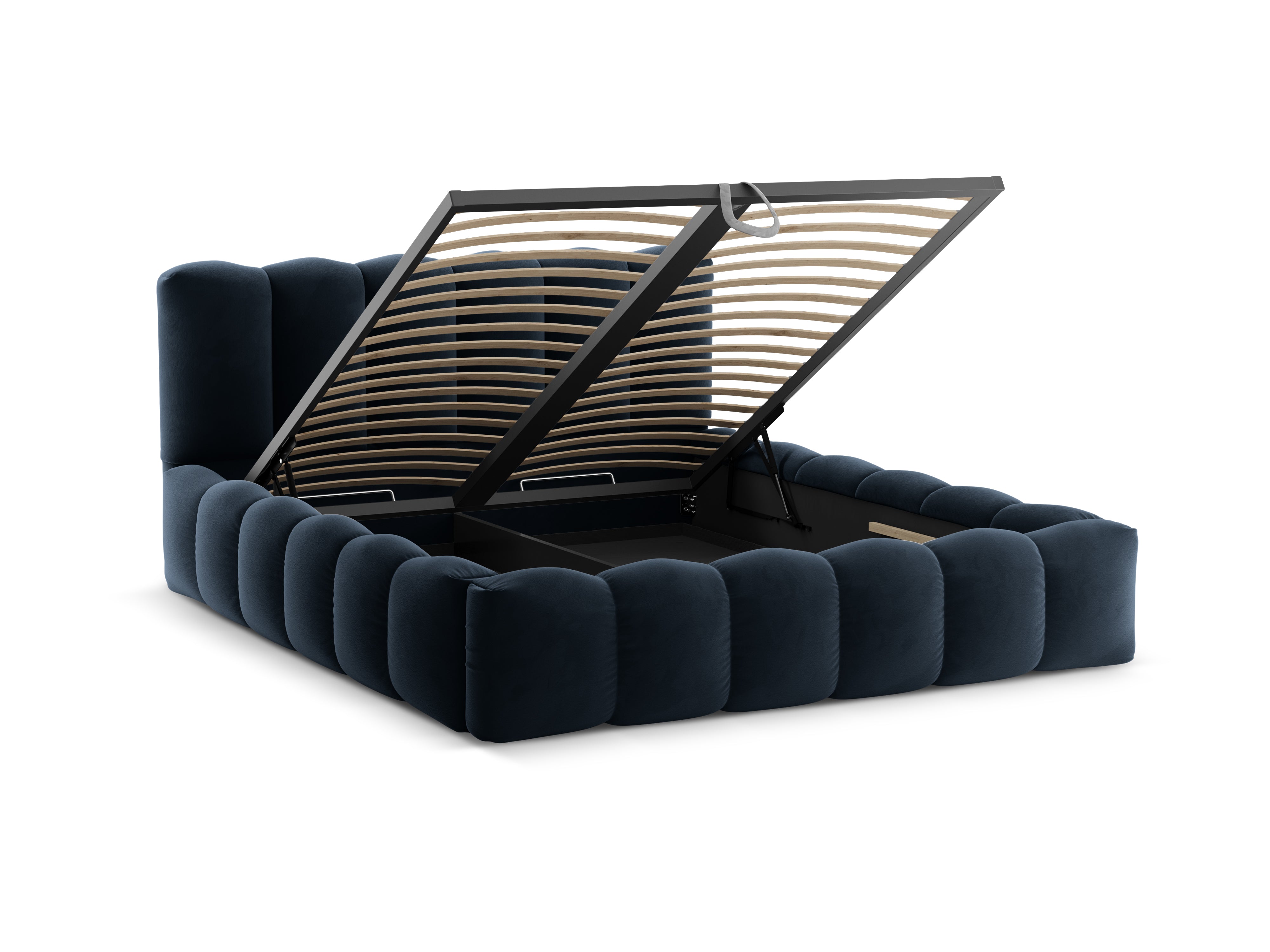 Samtbett mit Stauraum LUPINE marineblau