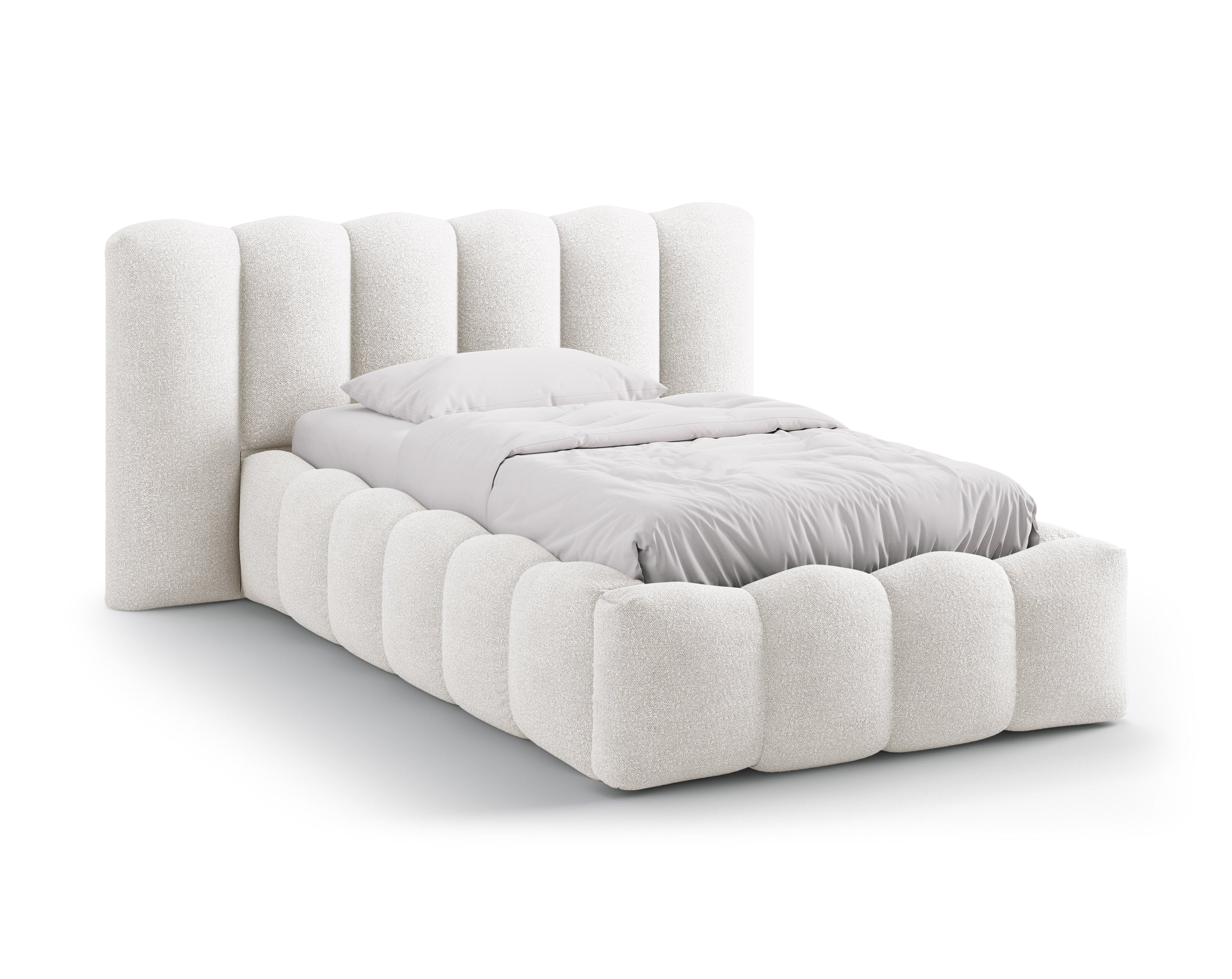Bett LUPINE weiß Boucle