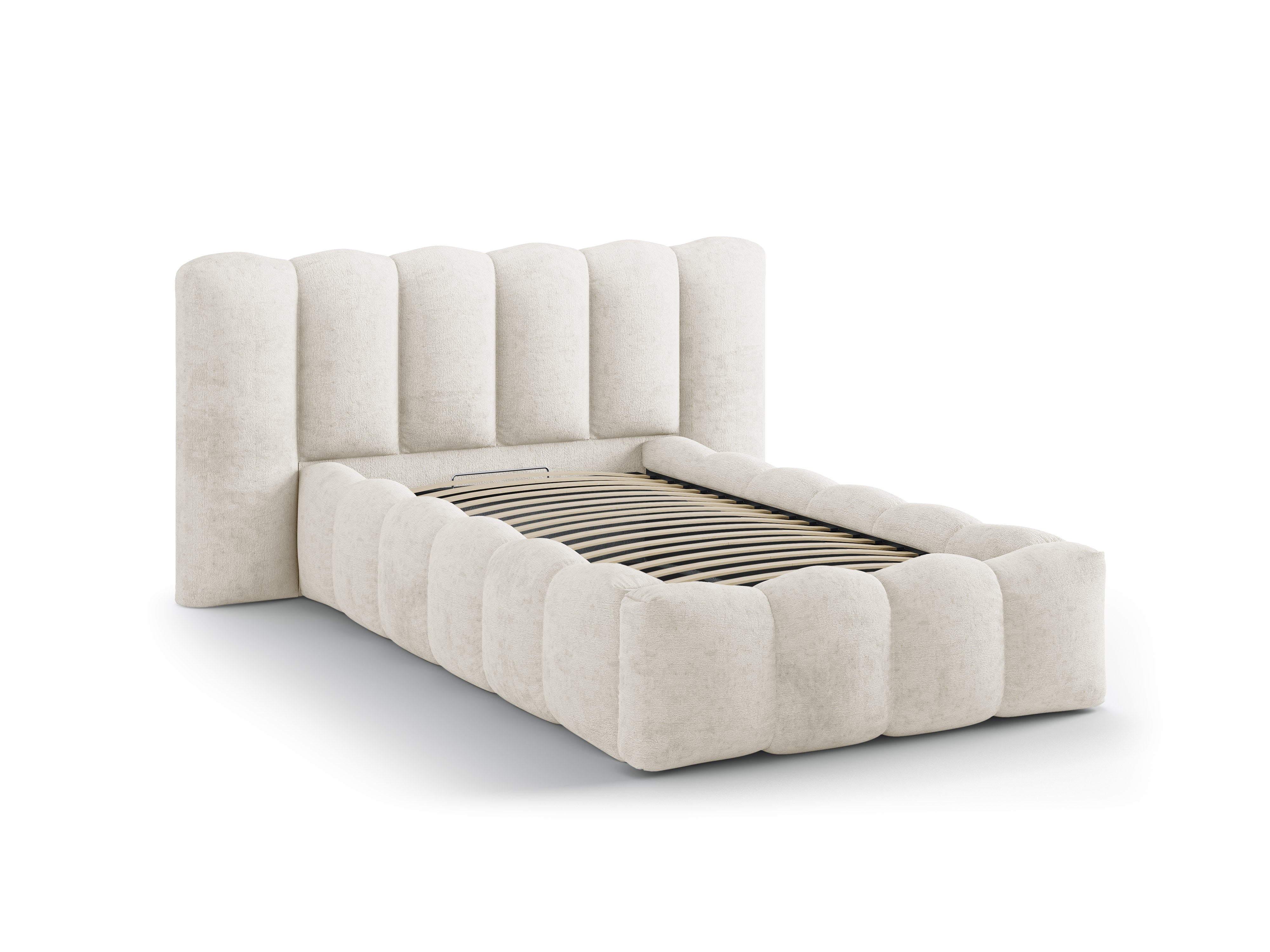 Bett LUPINE hellbeige Chenille