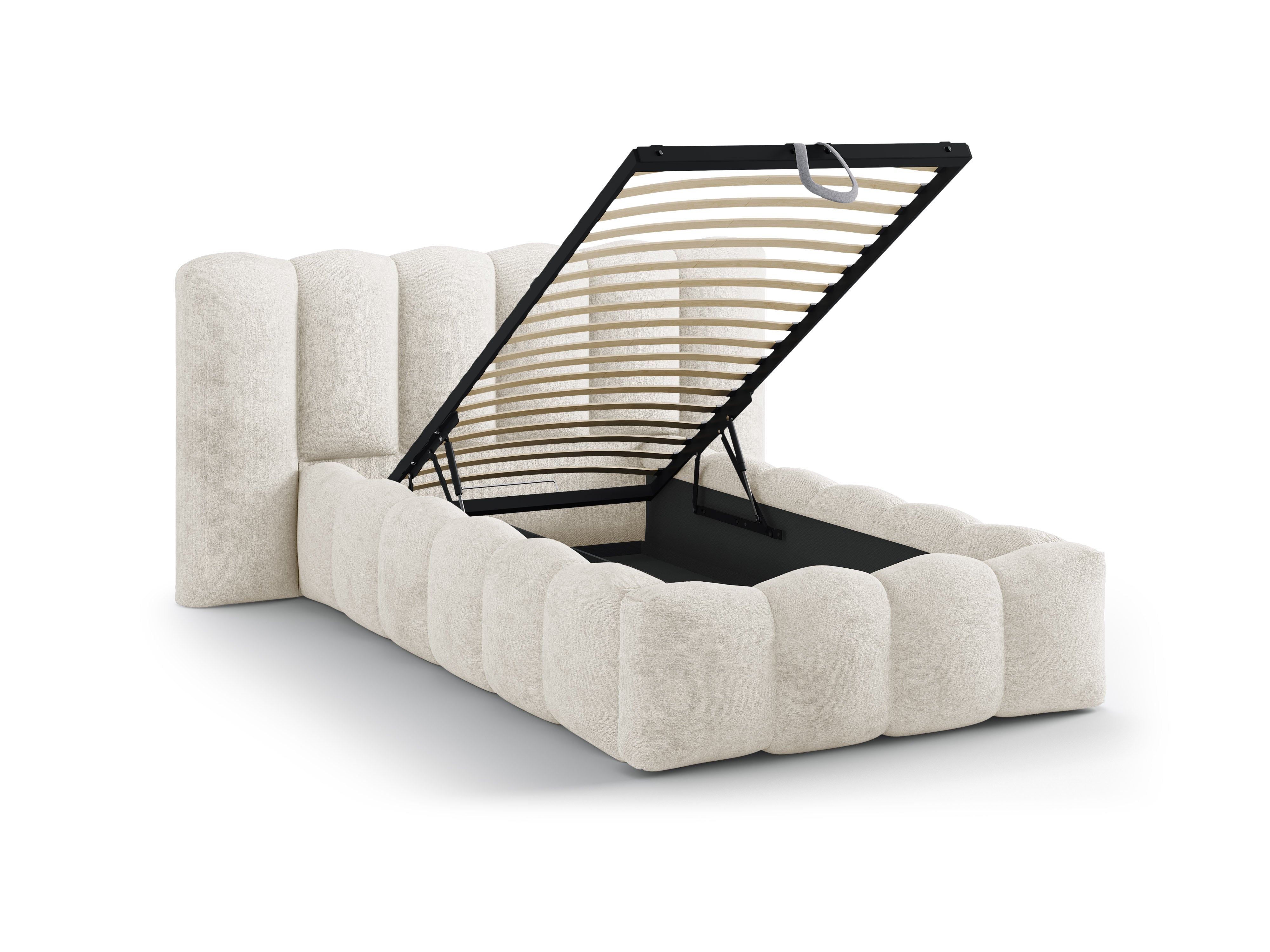 Bett LUPINE hellbeige Chenille