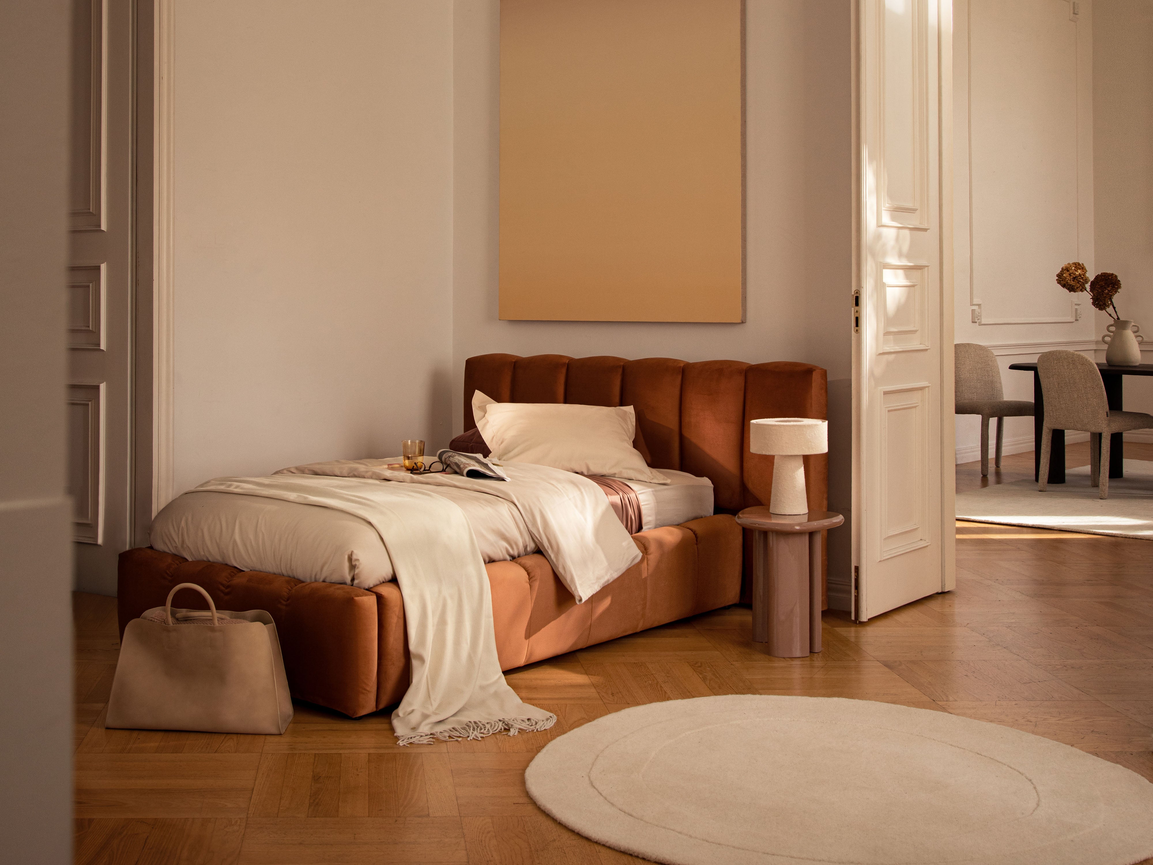 Samtbett LUPINE beige