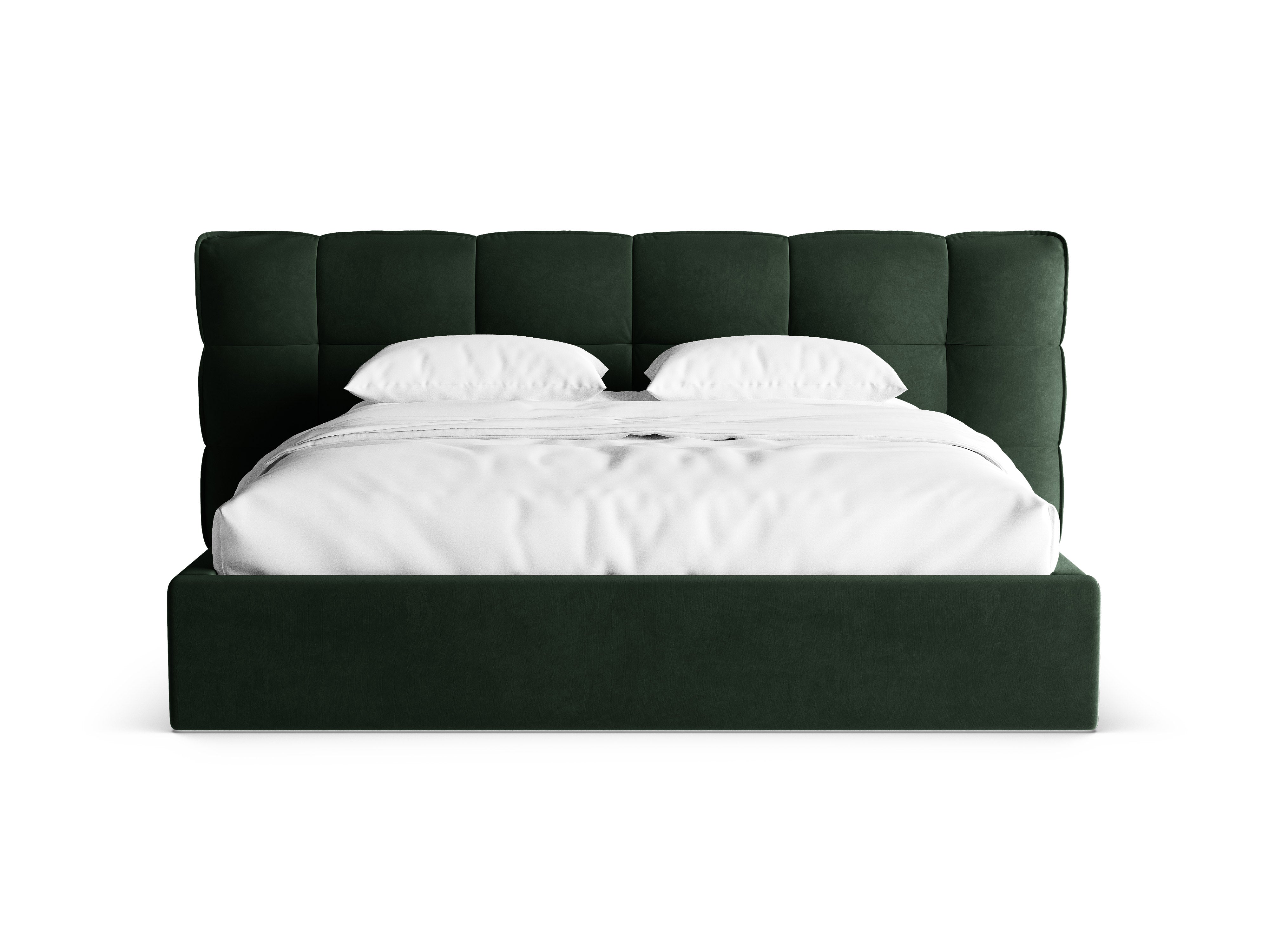 Samtbett mit Stauraum ERIC flaschengrün