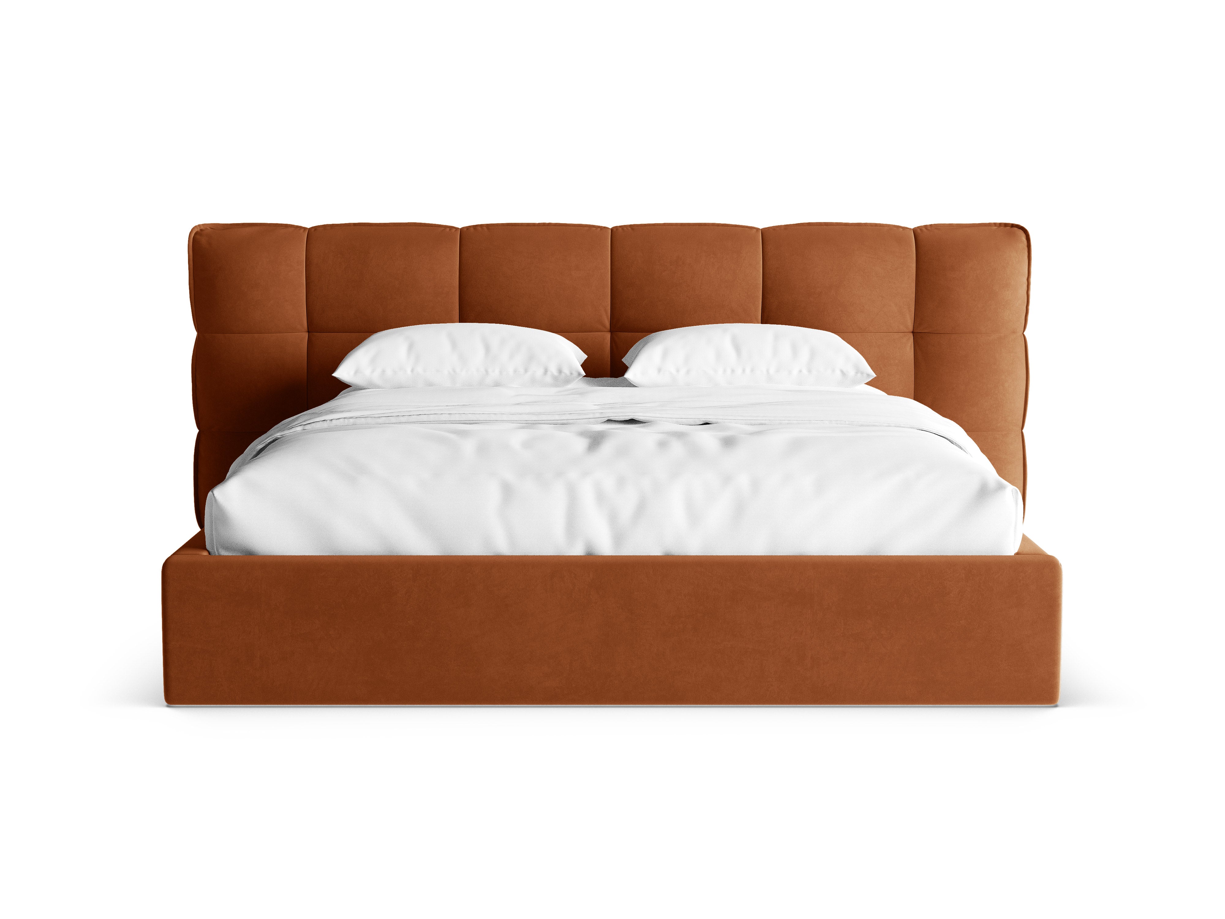 Samtbett mit Stauraum ERIC terrakotta