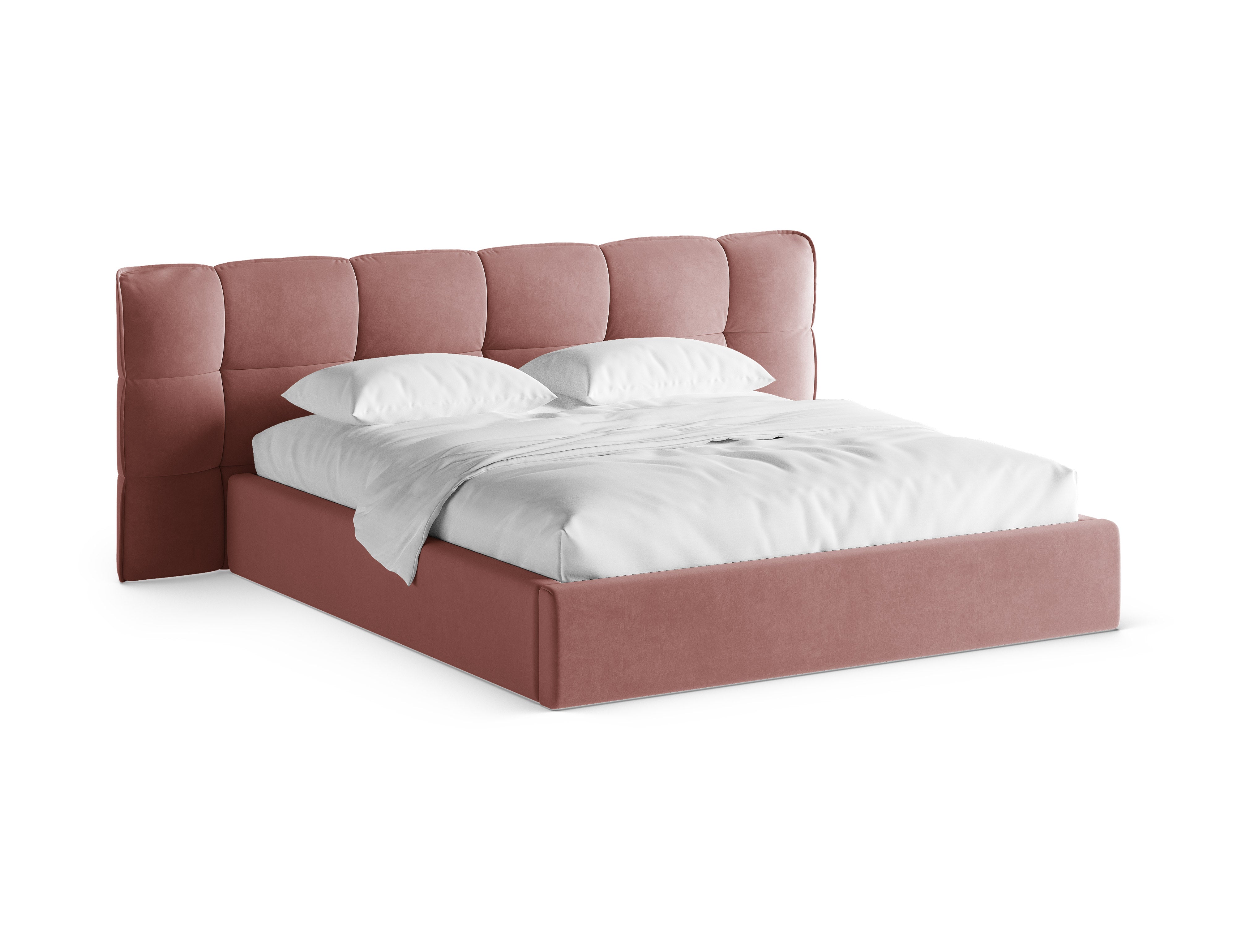 Samtbett mit Stauraum ERIC rosa Flamingo