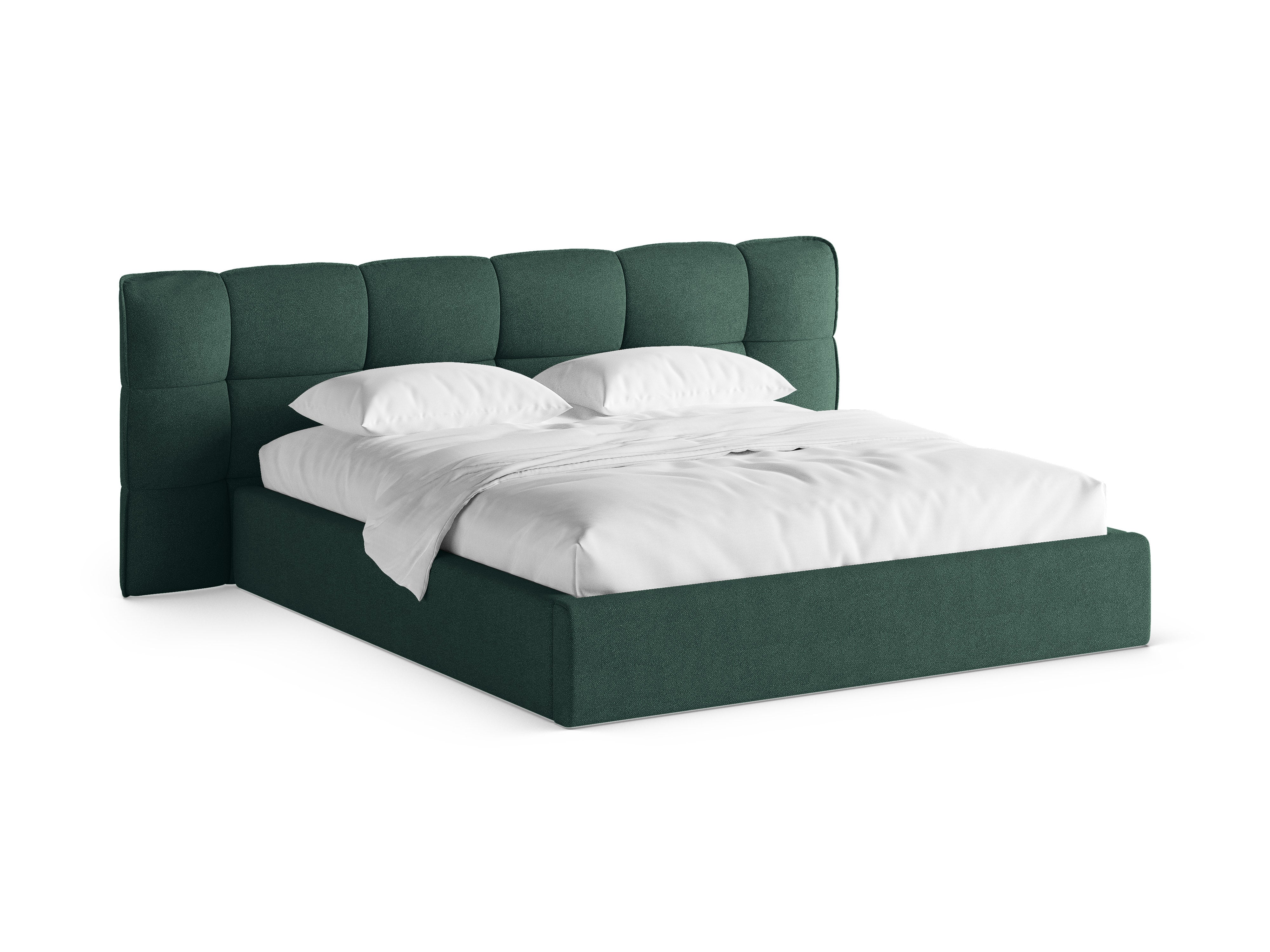Bett mit Stauraum ERIC grün Boucle